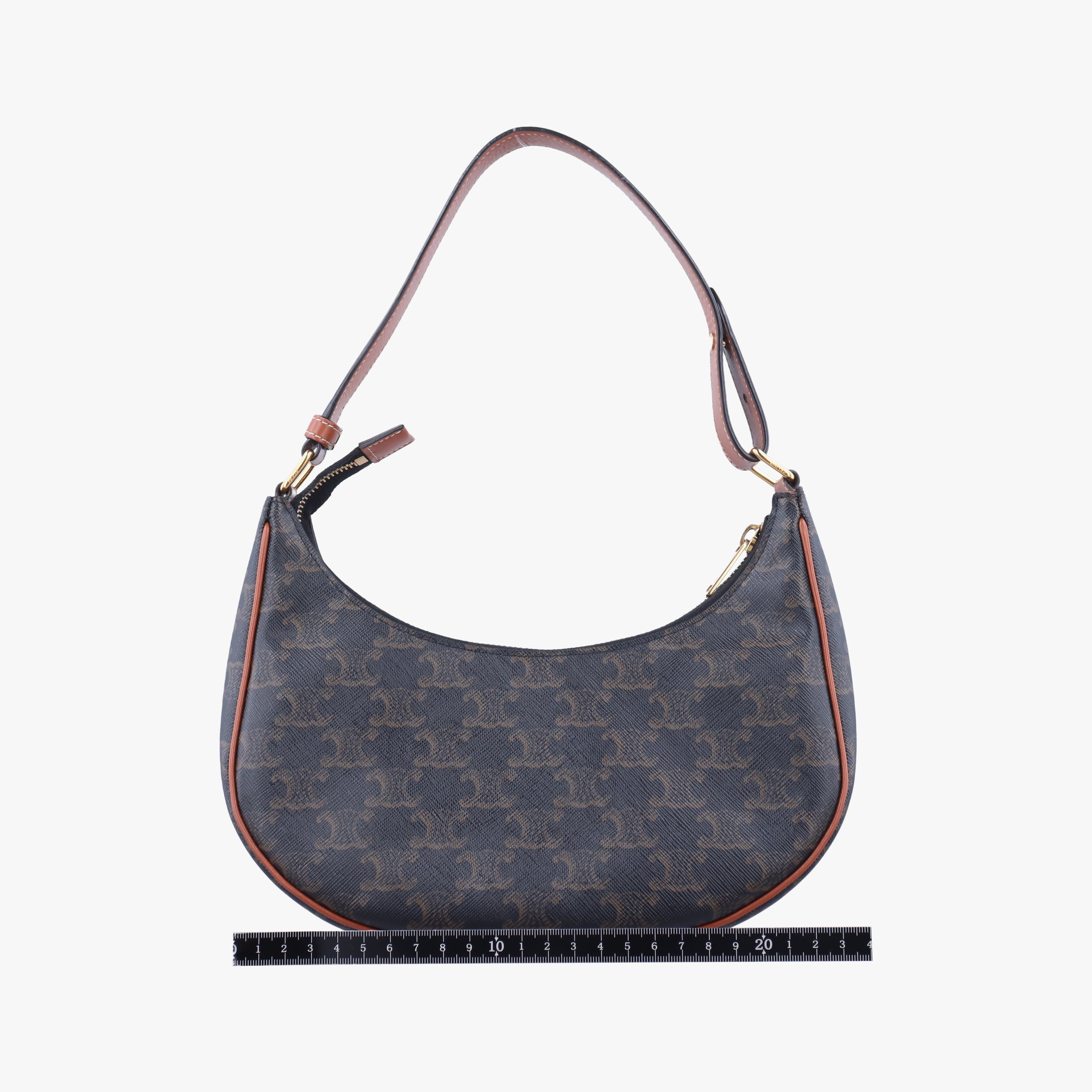 Pre-owned Celine Ava Triomphe Brown PVC coated canvas  shoulderbag | stylenewstar