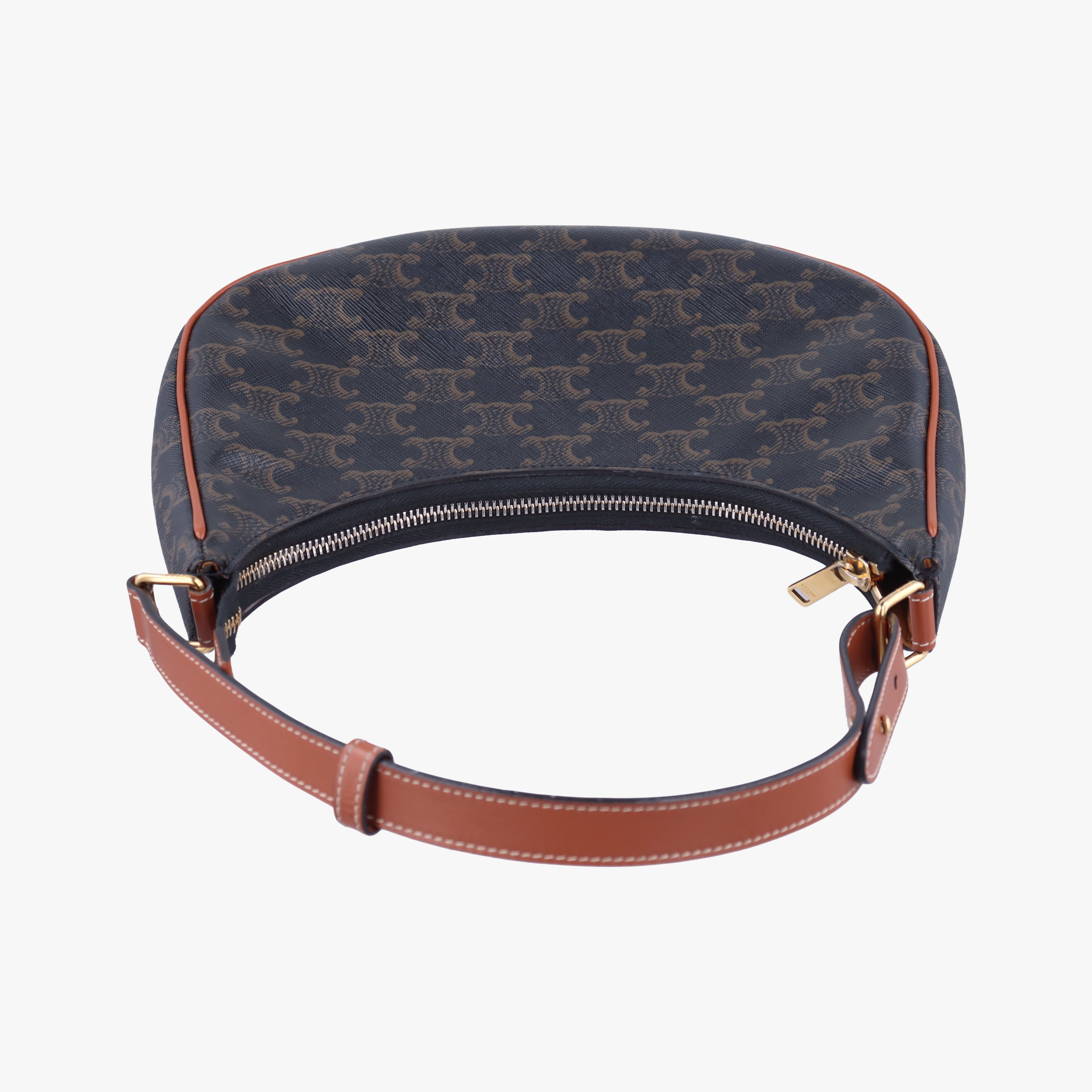 Pre-owned Celine Ava Triomphe Brown PVC coated canvas  shoulderbag | stylenewstar