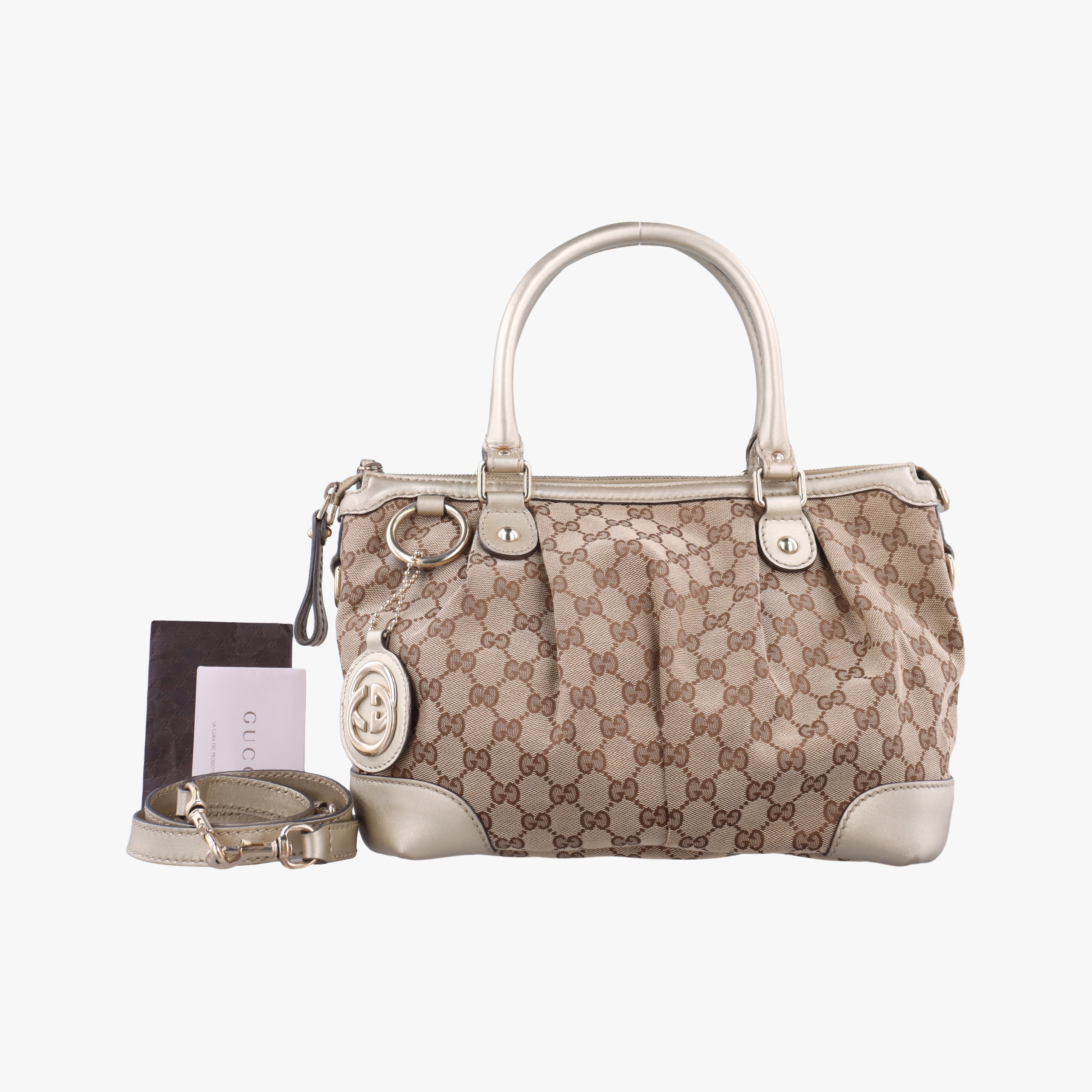 Pre-owned Gucci Sukey Brown Canvas×leather 247902 shoulderbag | stylenewstar
