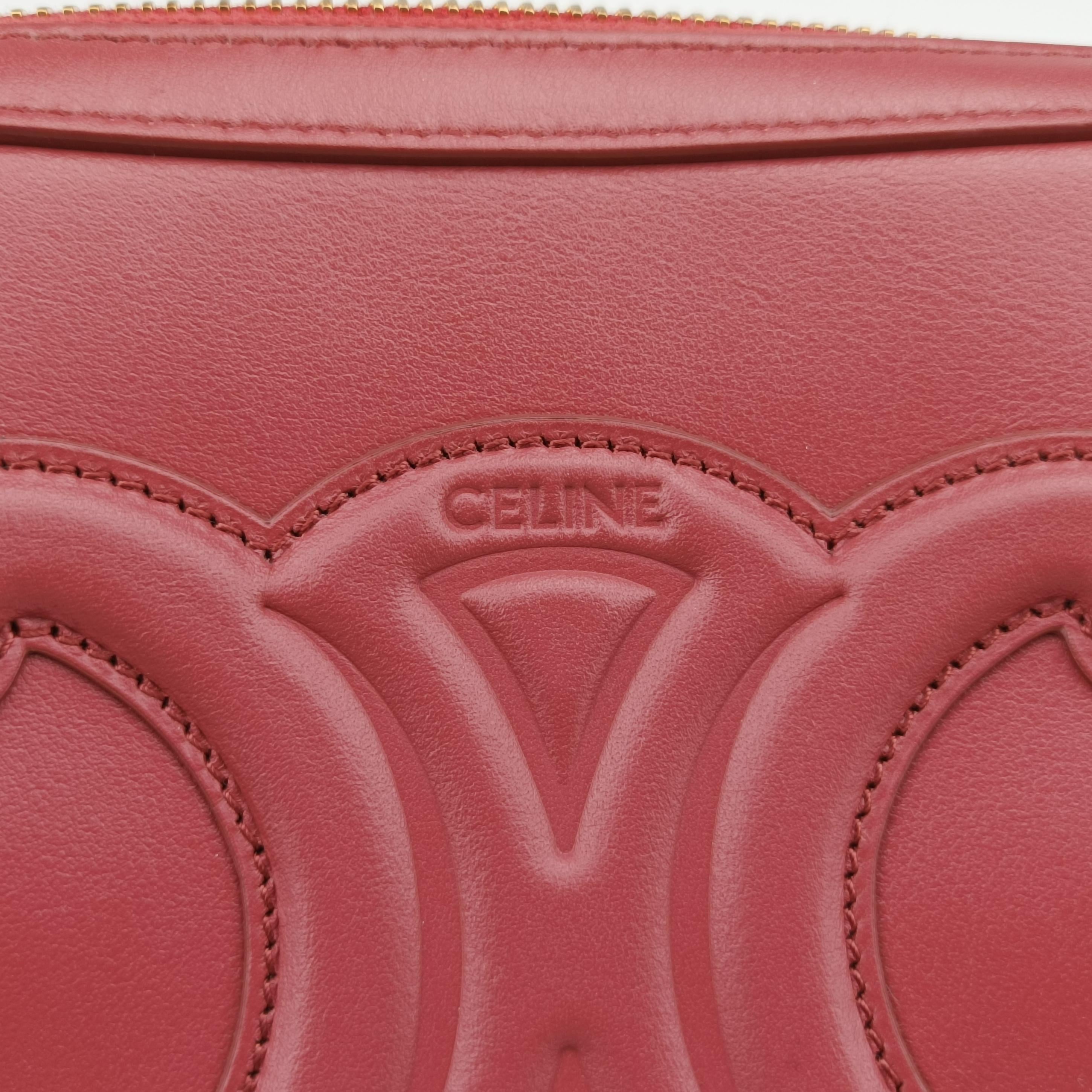 Pre-owned Celine Triomphe Pink leather  shoulderbag | stylenewstar