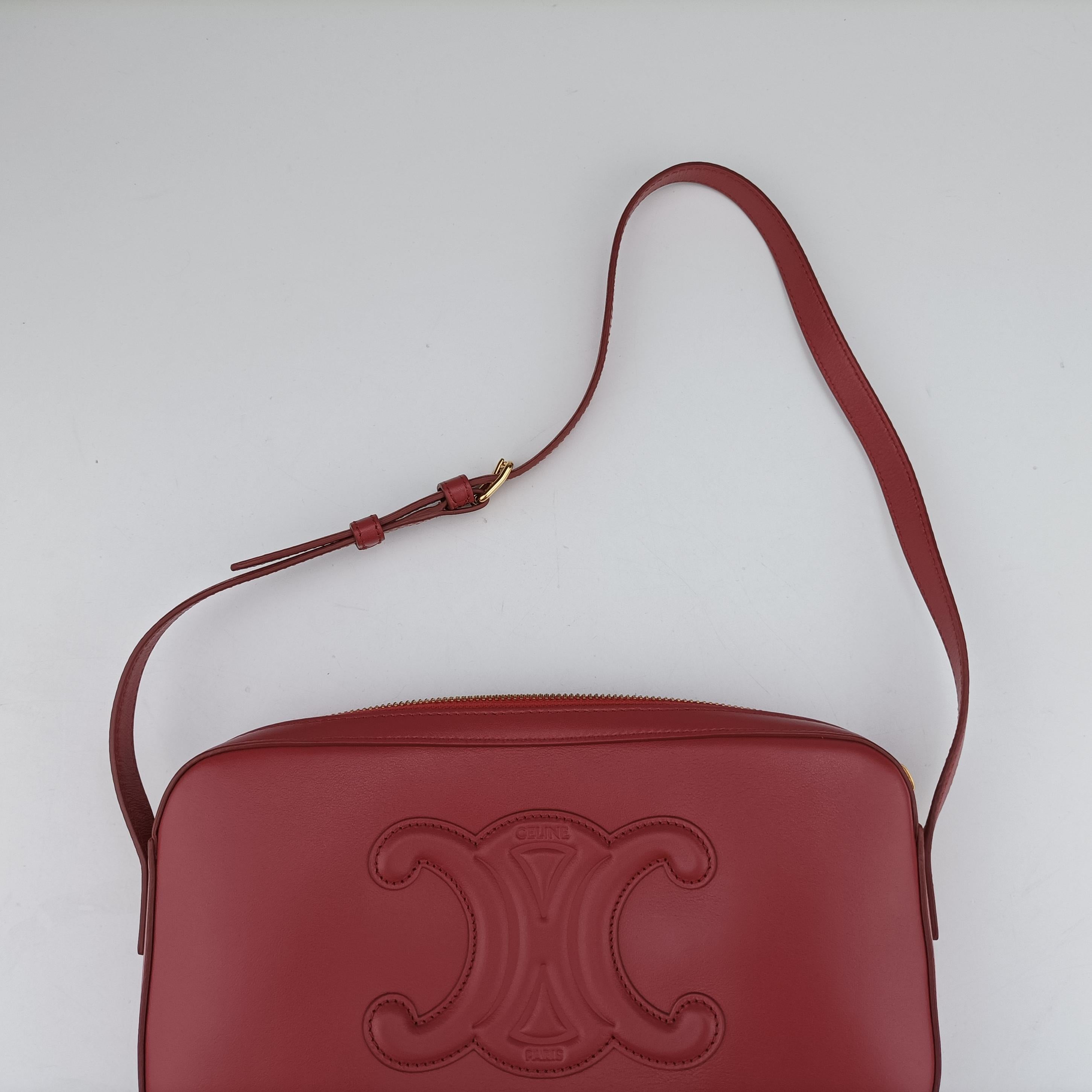 Pre-owned Celine Triomphe Pink leather  shoulderbag | stylenewstar