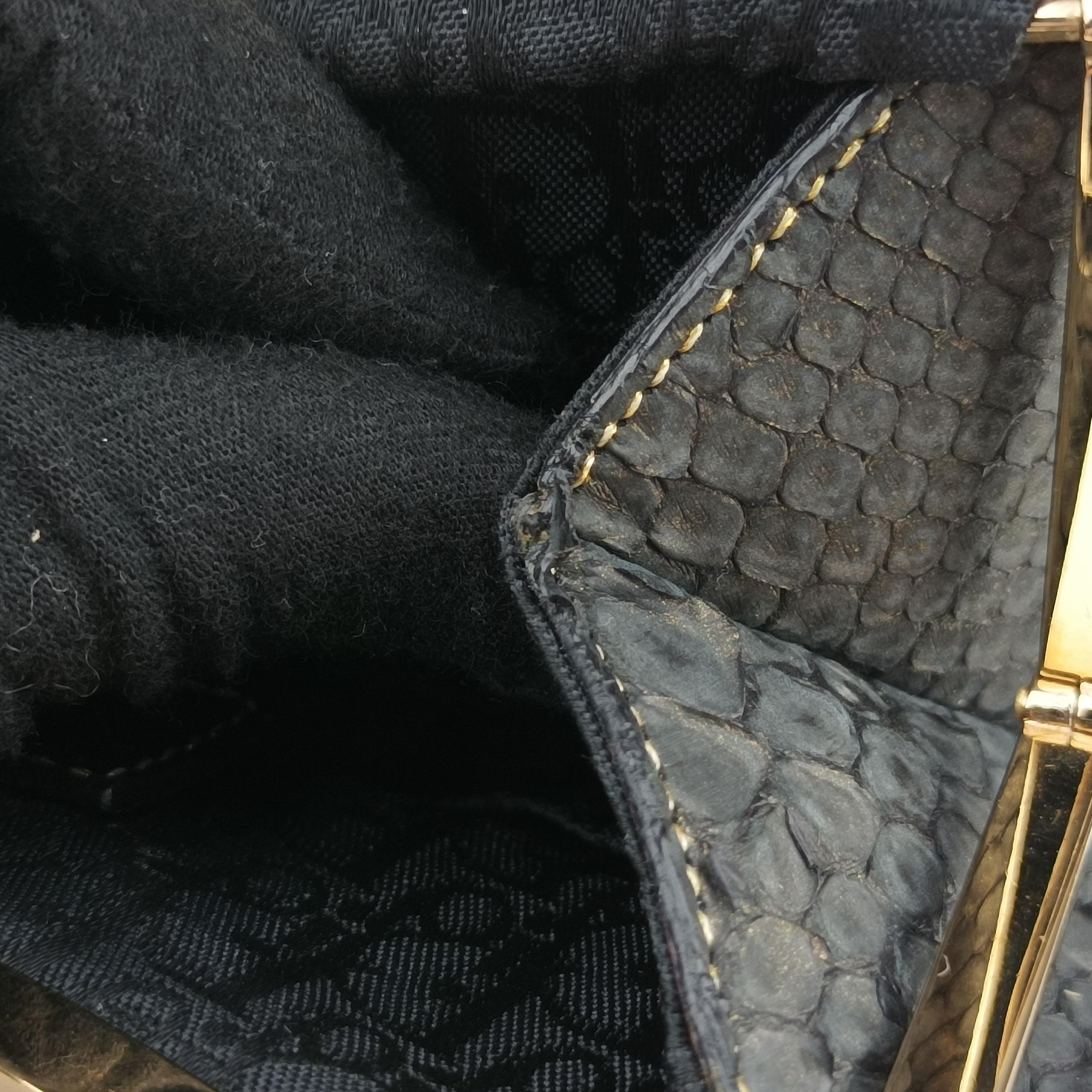 Vintage Christian Dior Saddle Black snakeskin  handbag | stylenewstar