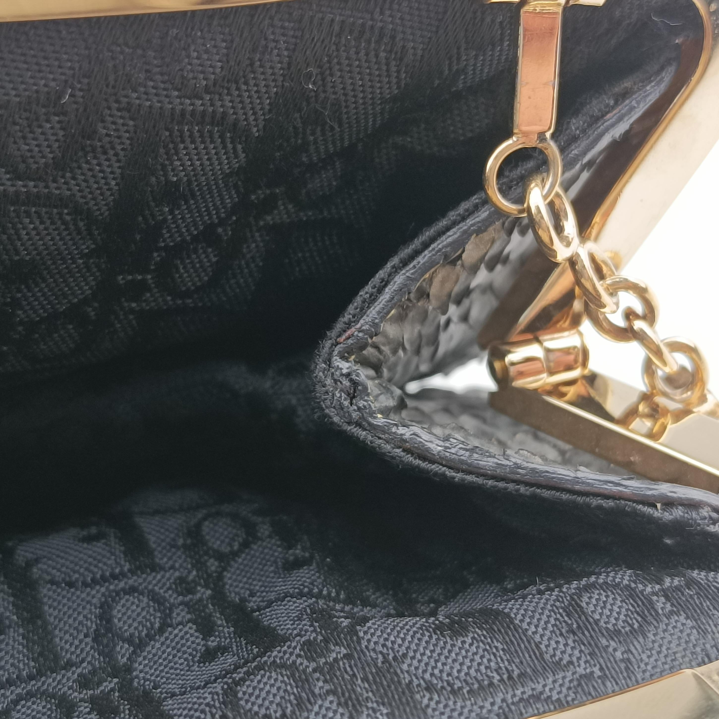 Vintage Christian Dior Saddle Black snakeskin  handbag | stylenewstar