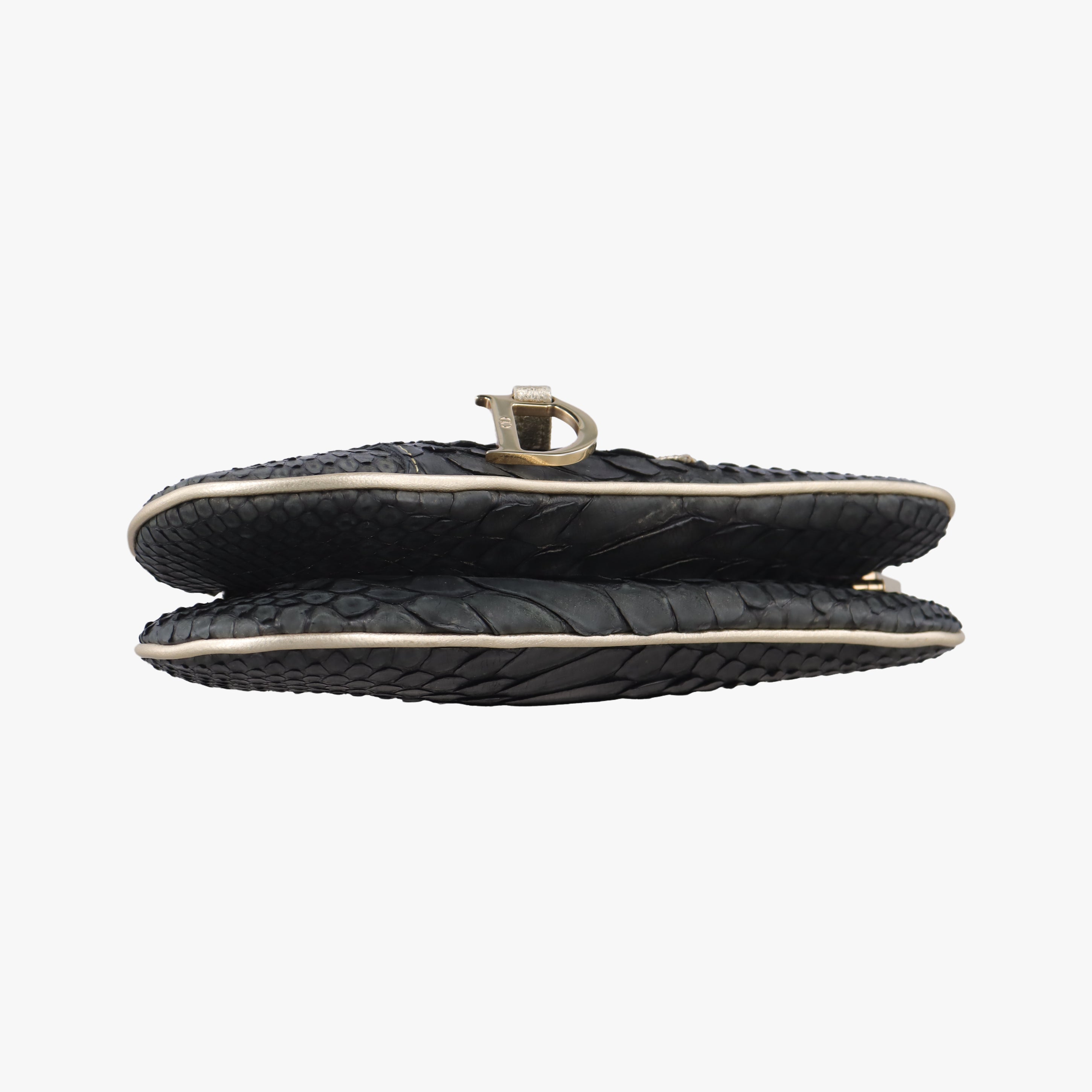 Vintage Christian Dior Saddle Black snakeskin  handbag | stylenewstar