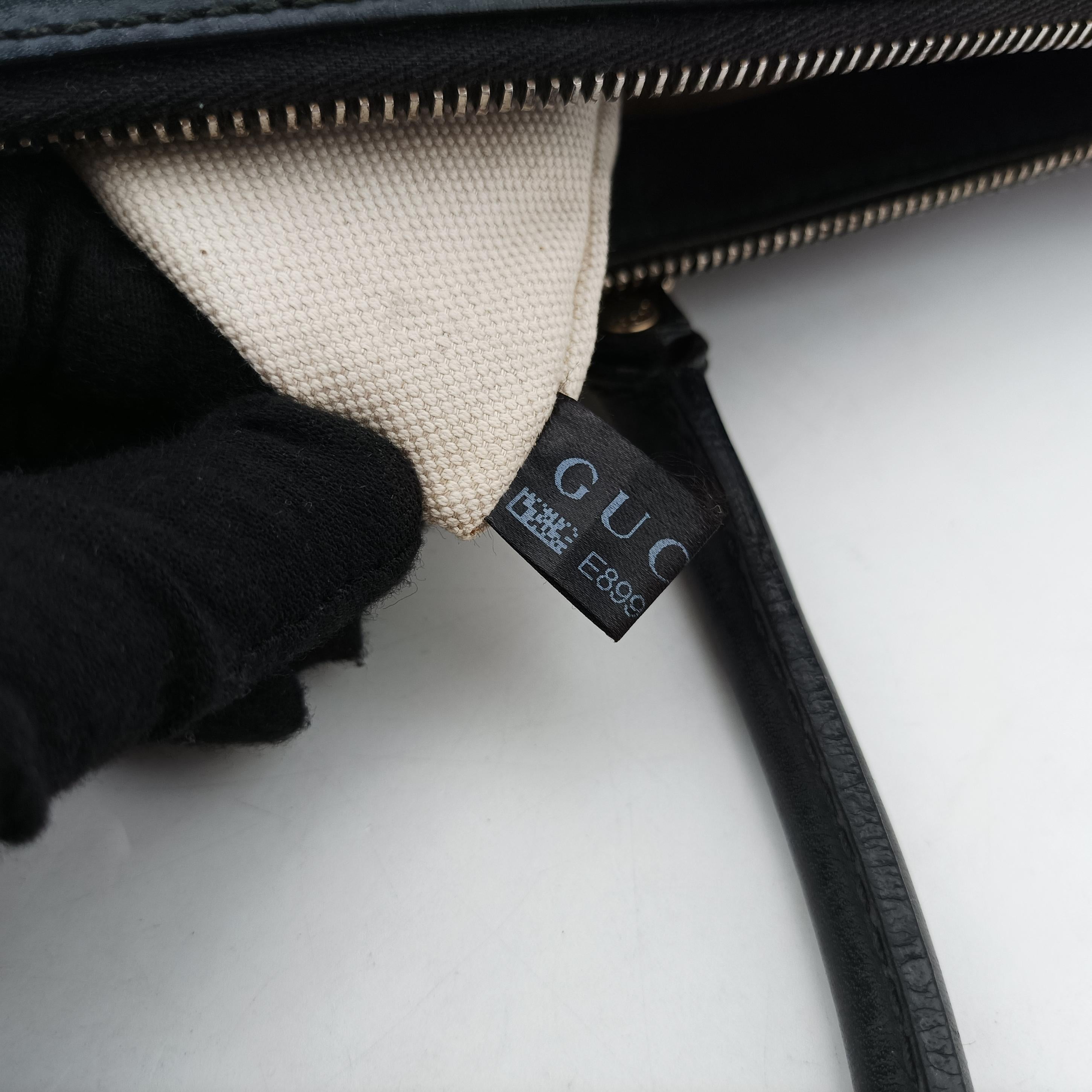 Pre-owned Gucci Diamante Web Beige×black×brown canvas×leather 257341 handbag | stylenewstar