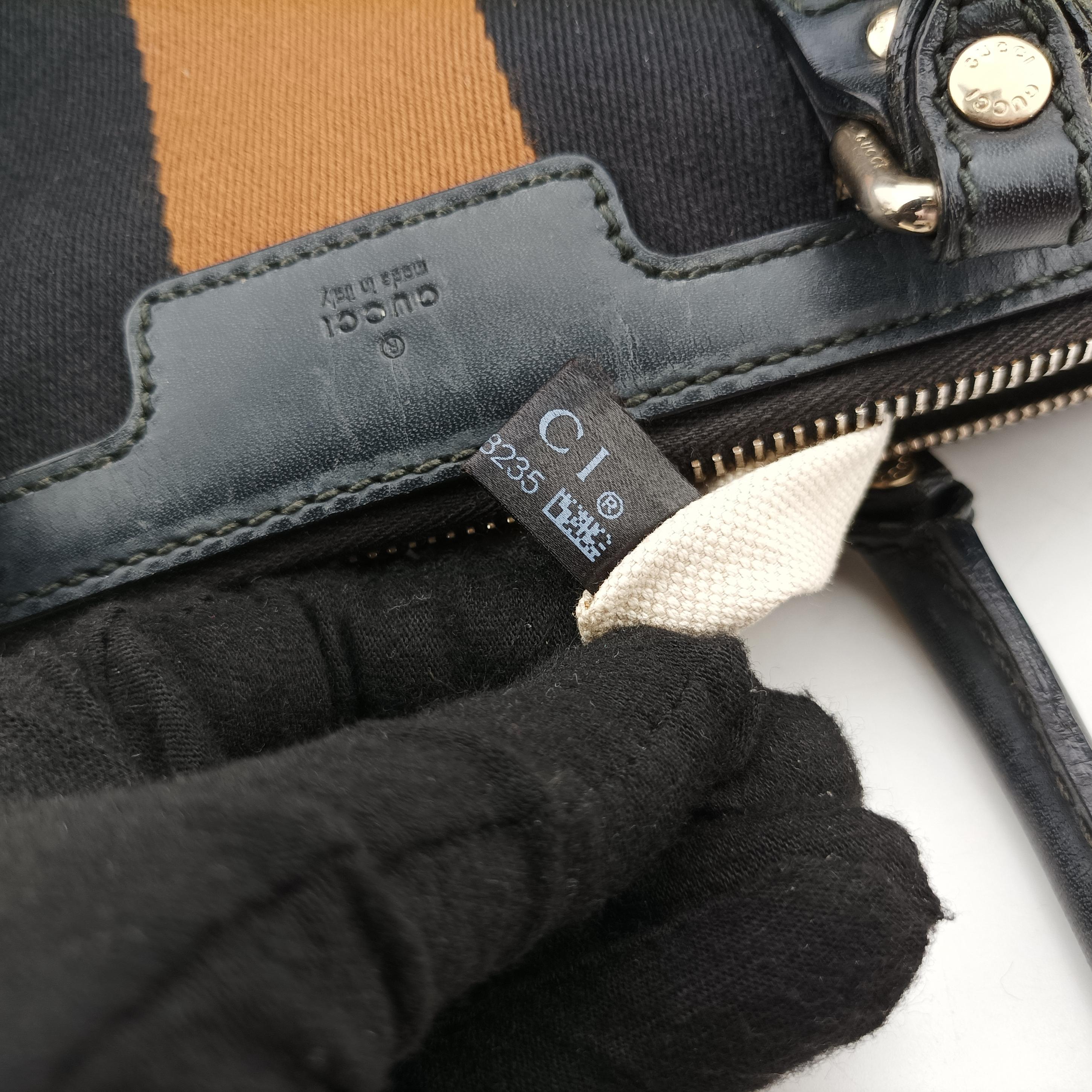 Pre-owned Gucci Diamante Web Beige×black×brown canvas×leather 257341 handbag | stylenewstar