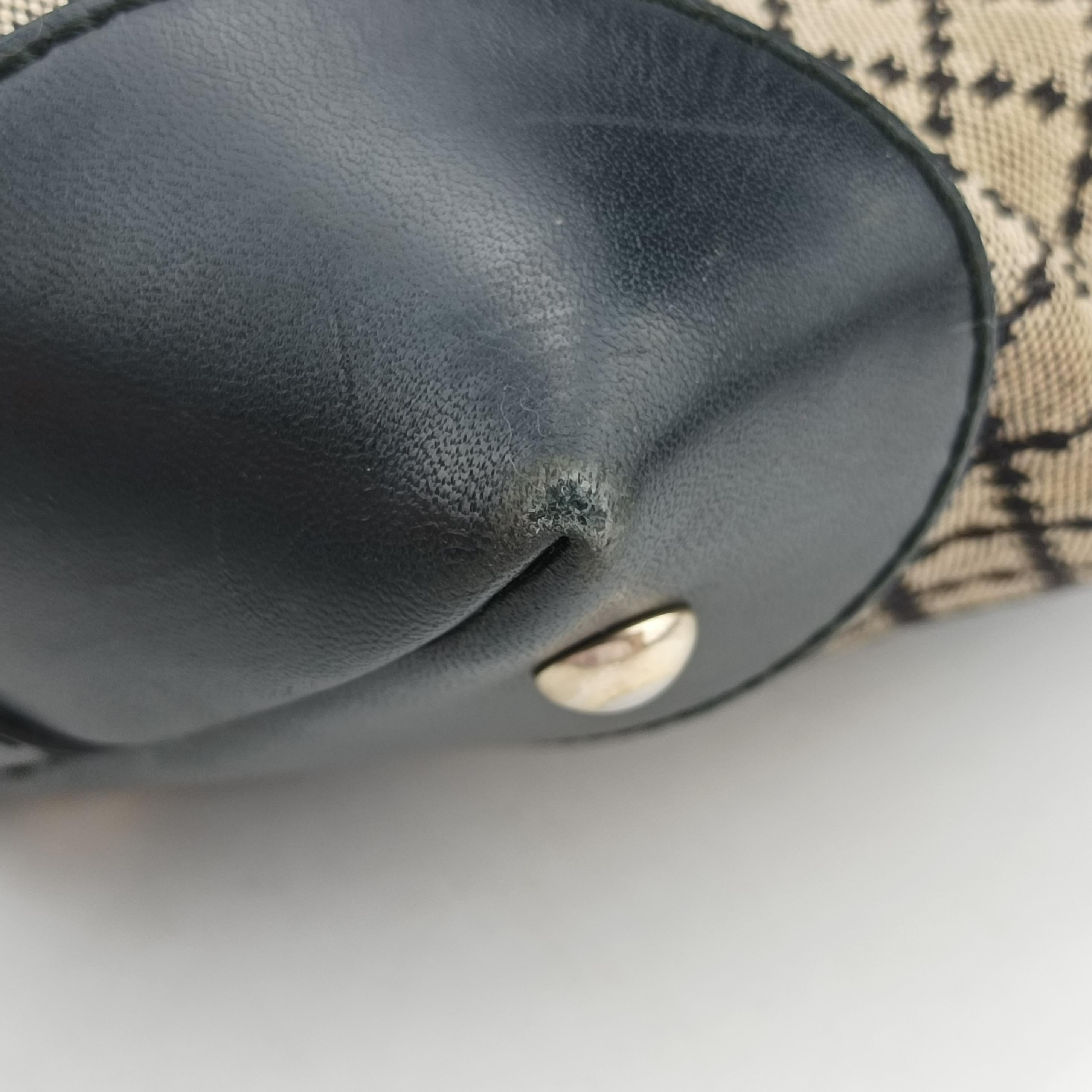Pre-owned Gucci Diamante Web Beige×black×brown canvas×leather 257341 handbag | stylenewstar