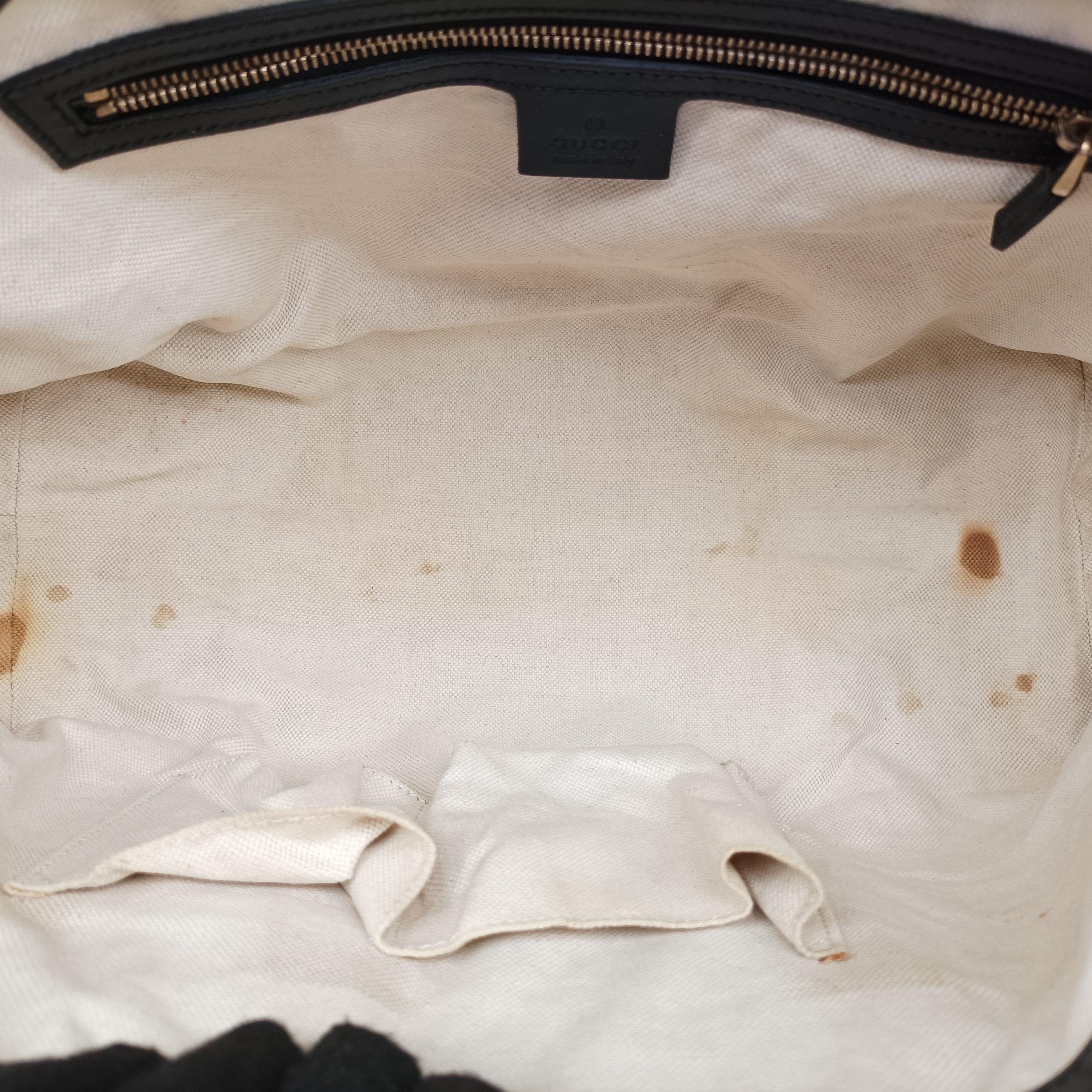 Pre-owned Gucci Diamante Web Beige×black×brown canvas×leather 257341 handbag | stylenewstar