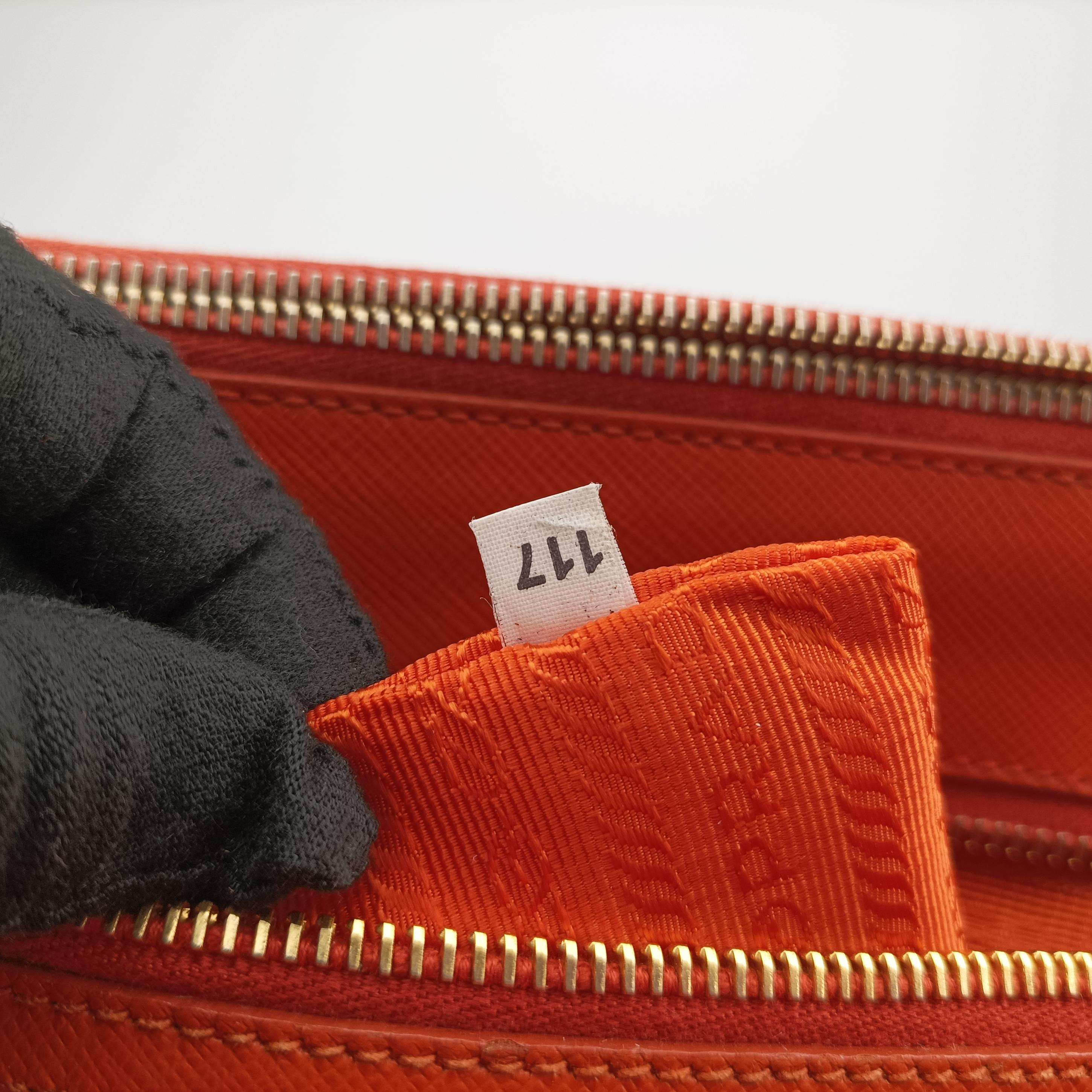 Pre-owned Prada Galleria Orange SAFFIANO Leather BN2274 shoulderbag | stylenewstar
