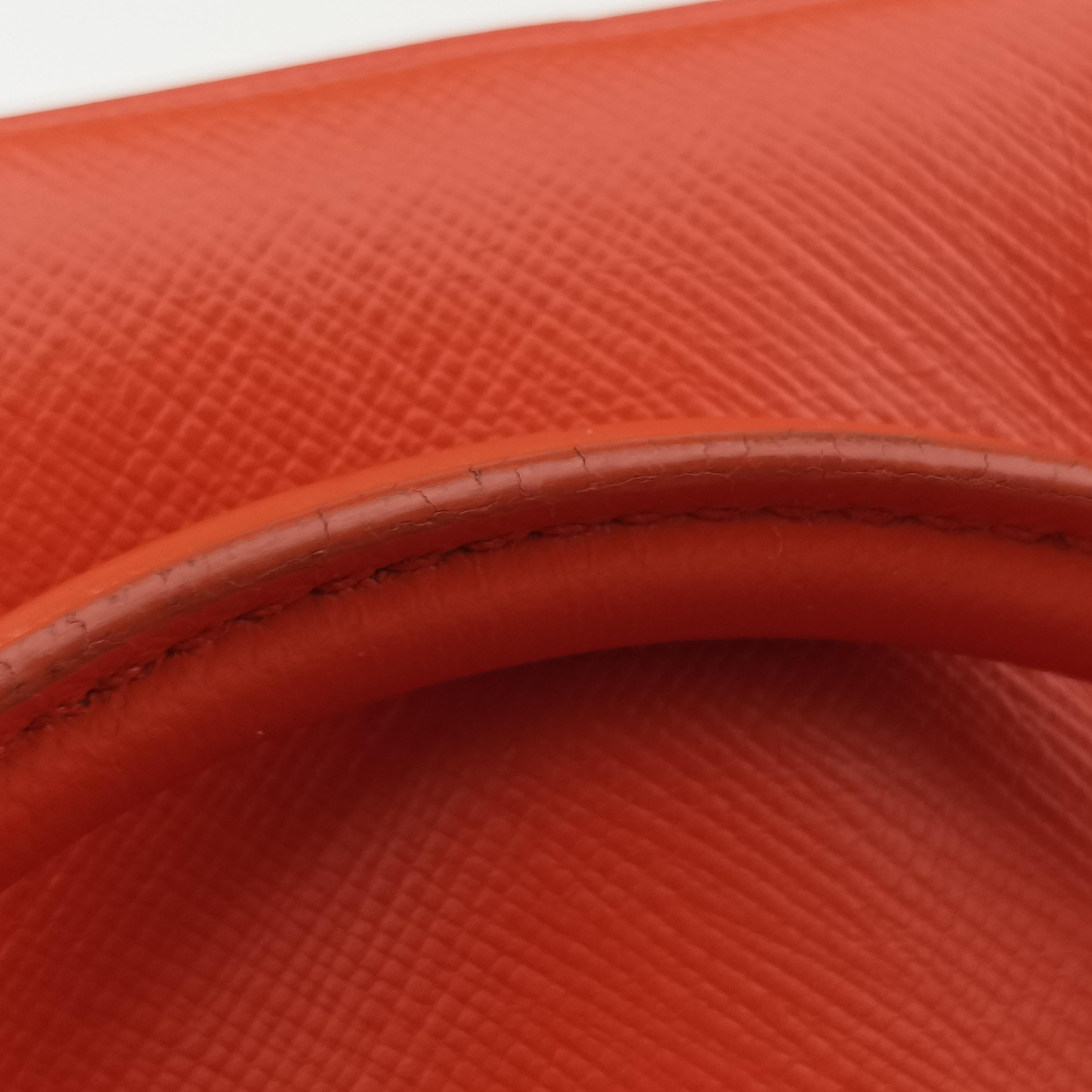 Pre-owned Prada Galleria Orange SAFFIANO Leather BN2274 shoulderbag | stylenewstar