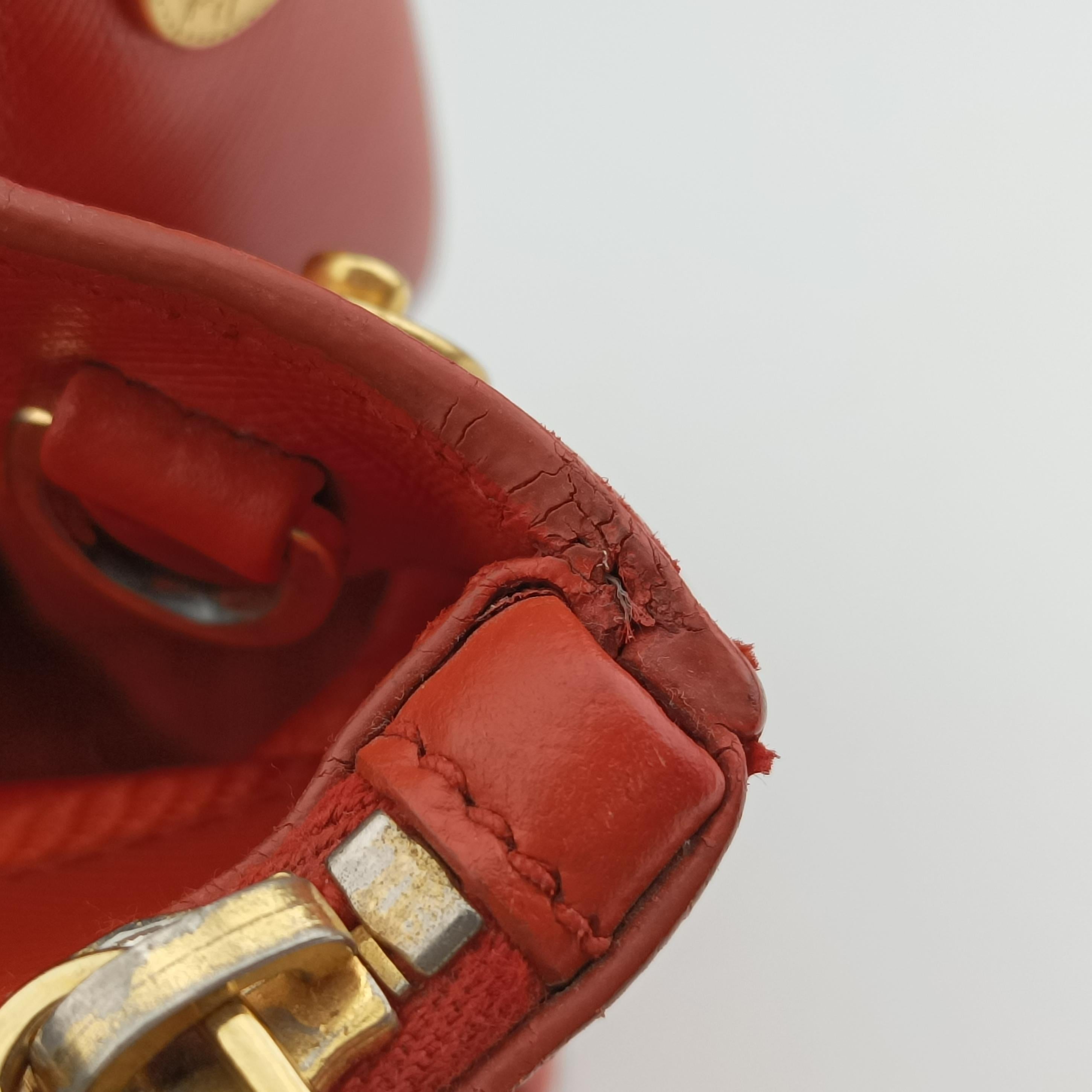 Pre-owned Prada Galleria Orange SAFFIANO Leather BN2274 shoulderbag | stylenewstar