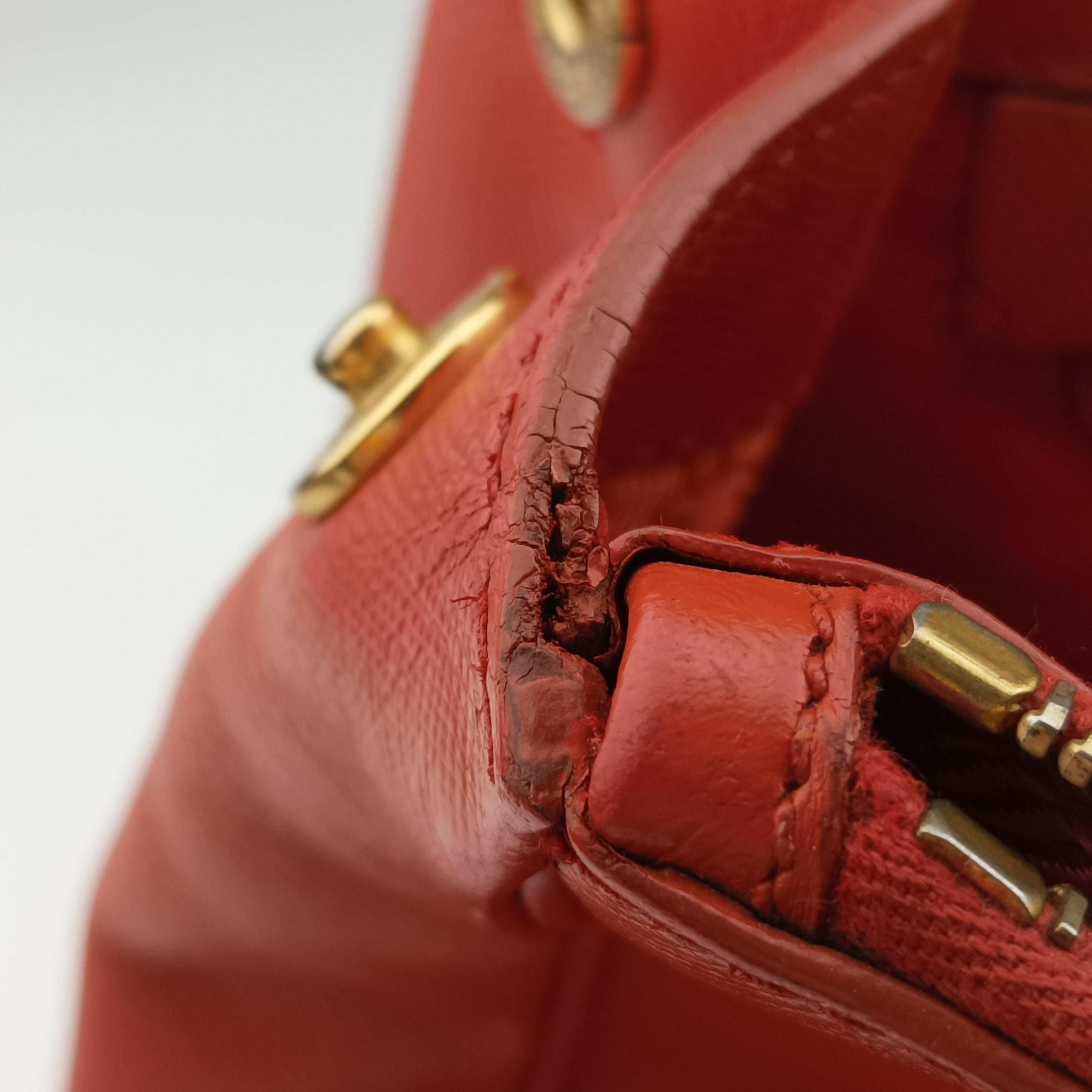 Pre-owned Prada Galleria Orange SAFFIANO Leather BN2274 shoulderbag | stylenewstar