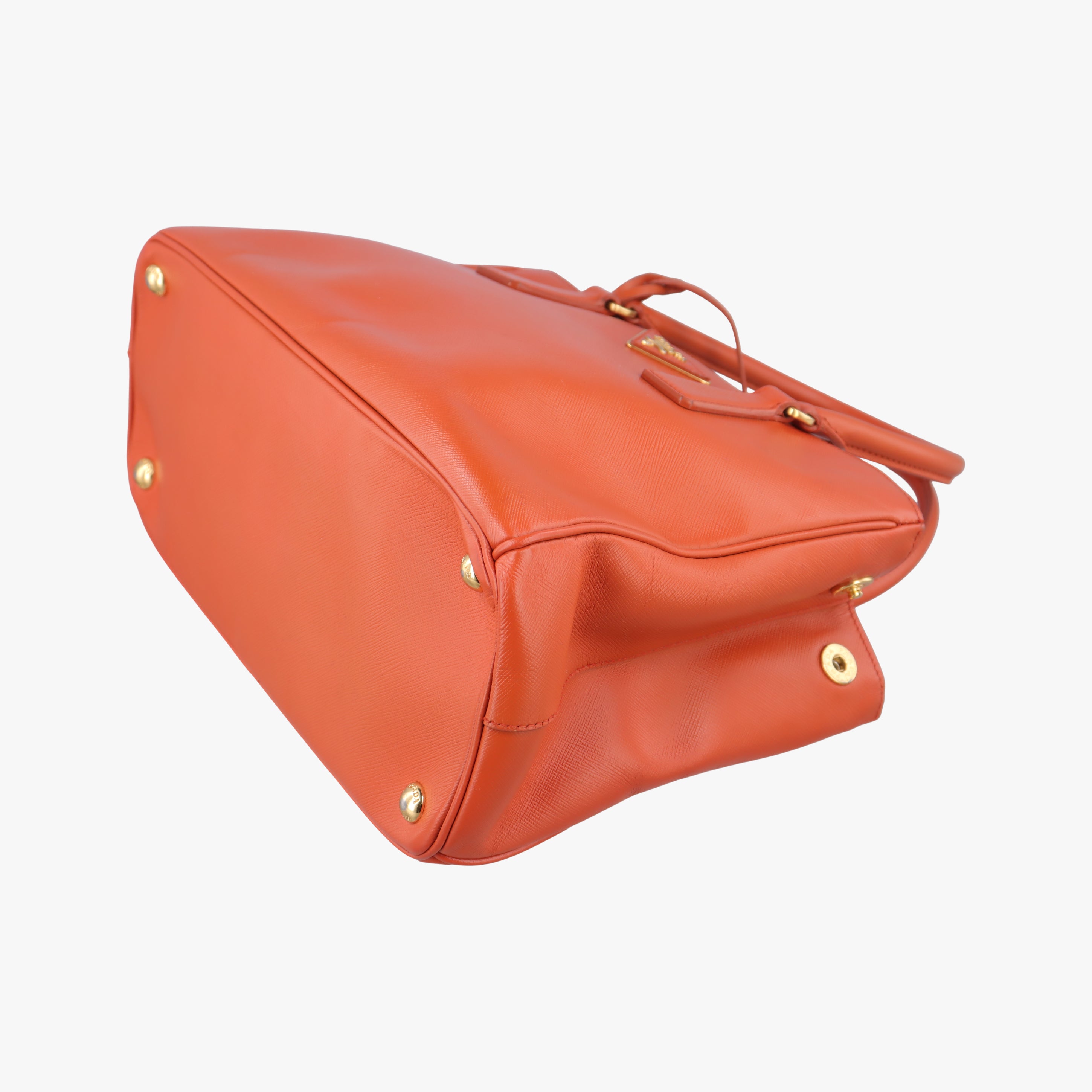 Pre-owned Prada Galleria Orange SAFFIANO Leather BN2274 shoulderbag | stylenewstar