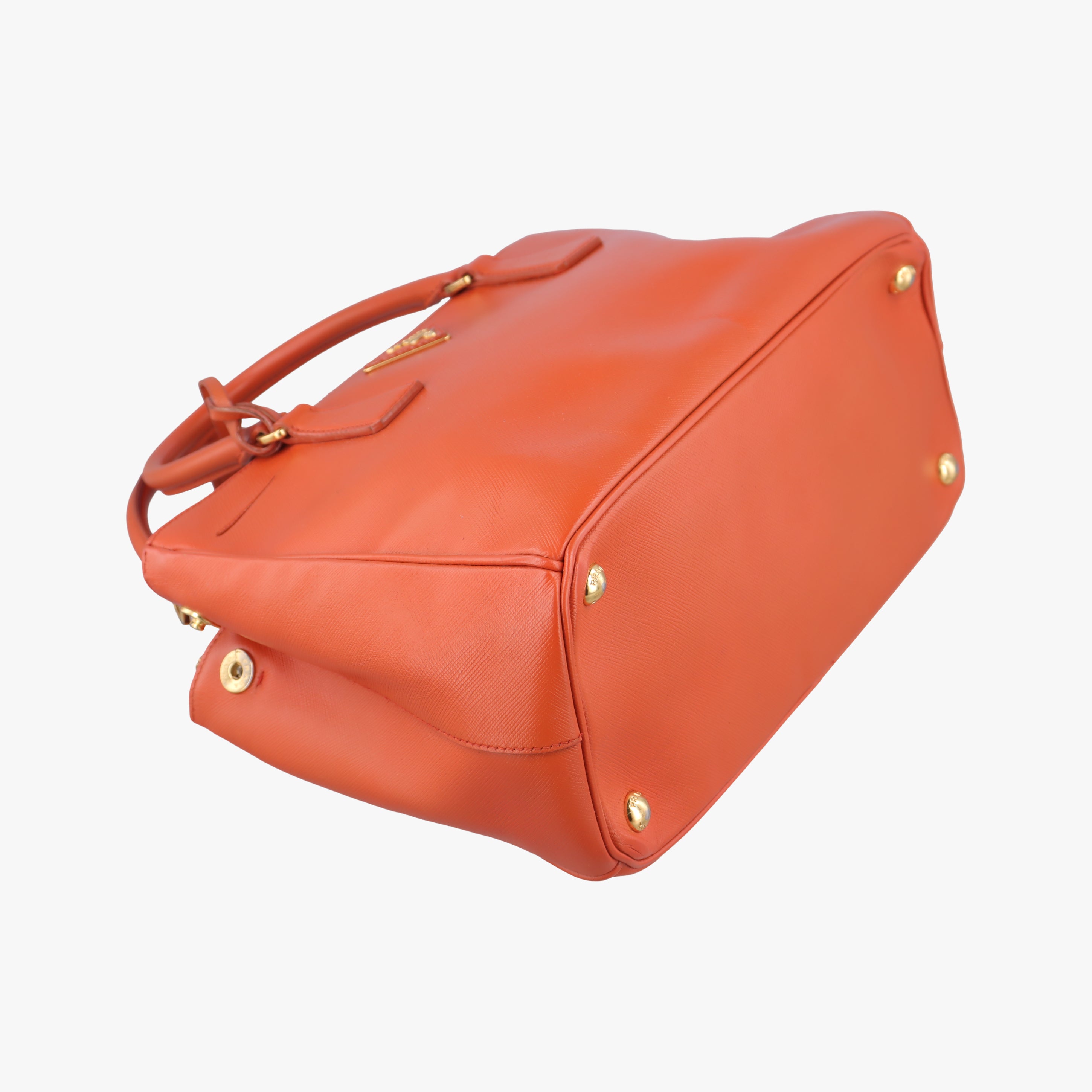 Pre-owned Prada Galleria Orange SAFFIANO Leather BN2274 shoulderbag | stylenewstar