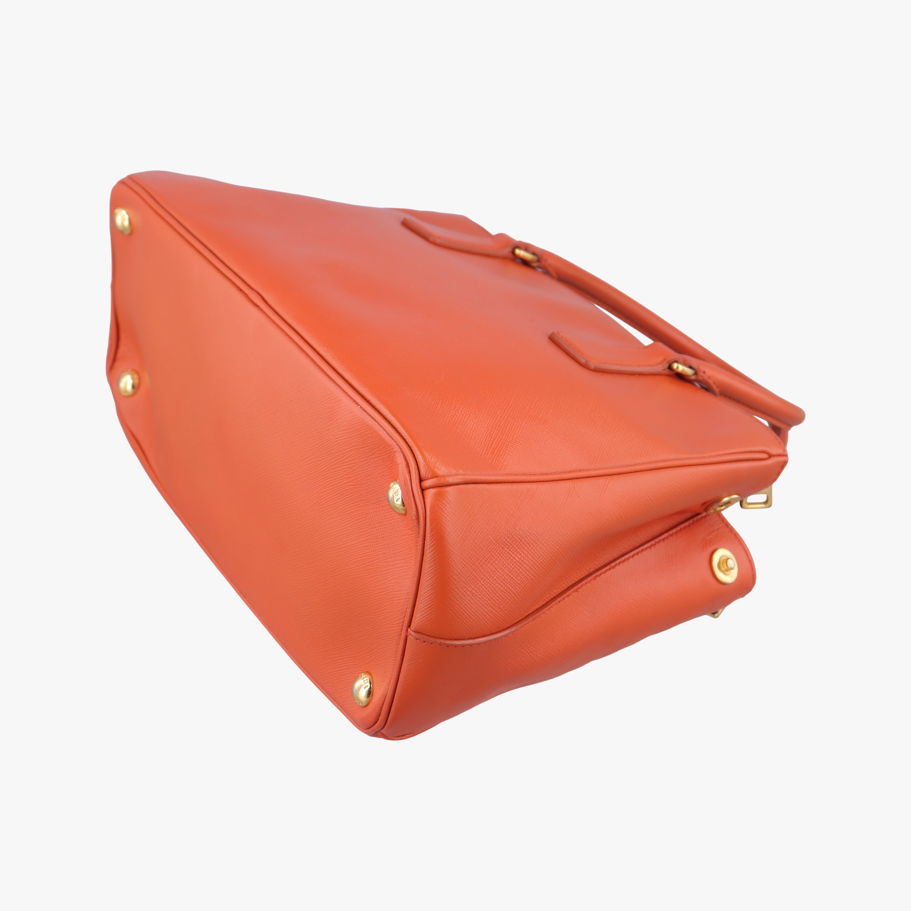 Pre-owned Prada Galleria Orange SAFFIANO Leather BN2274 shoulderbag | stylenewstar