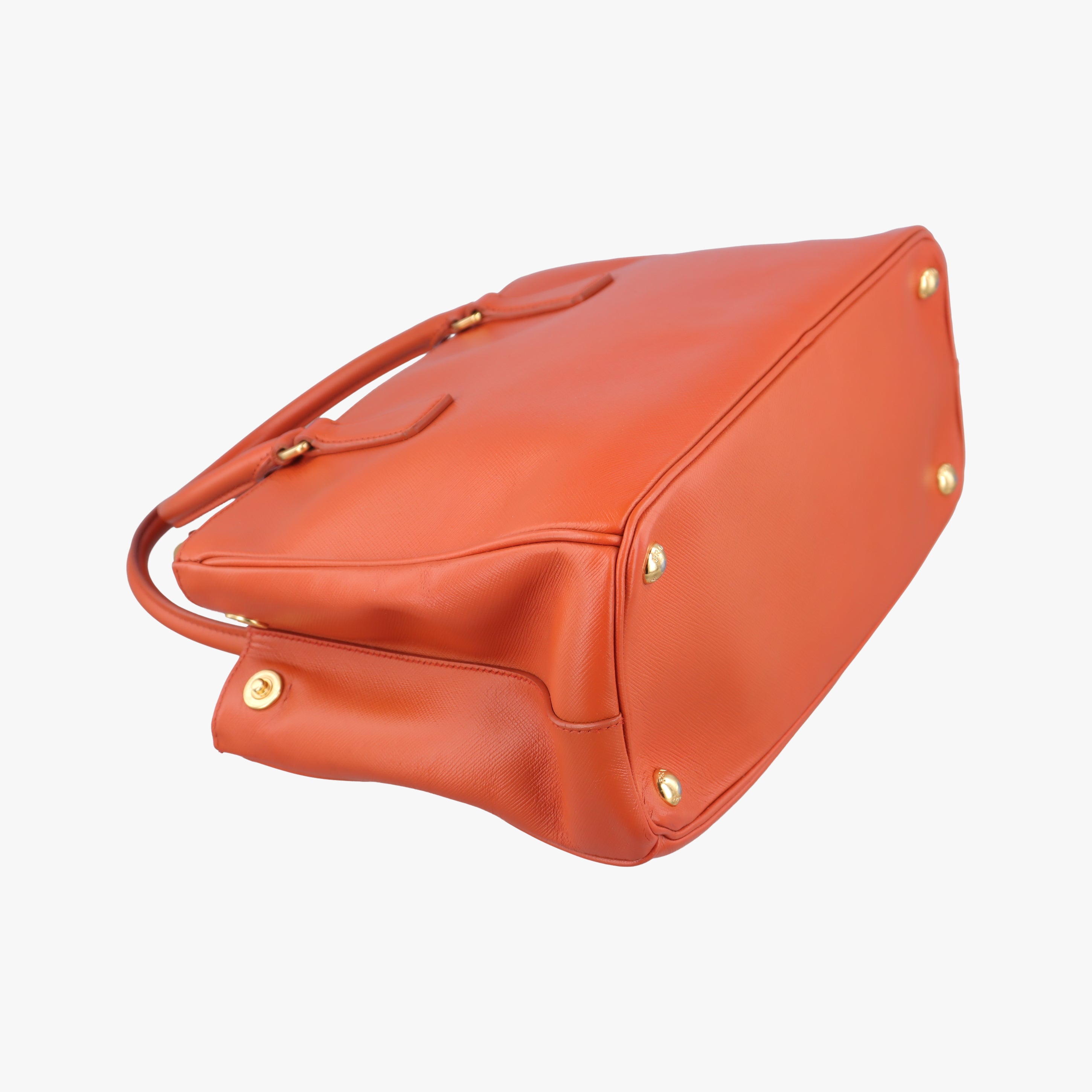Pre-owned Prada Galleria Orange SAFFIANO Leather BN2274 shoulderbag | stylenewstar