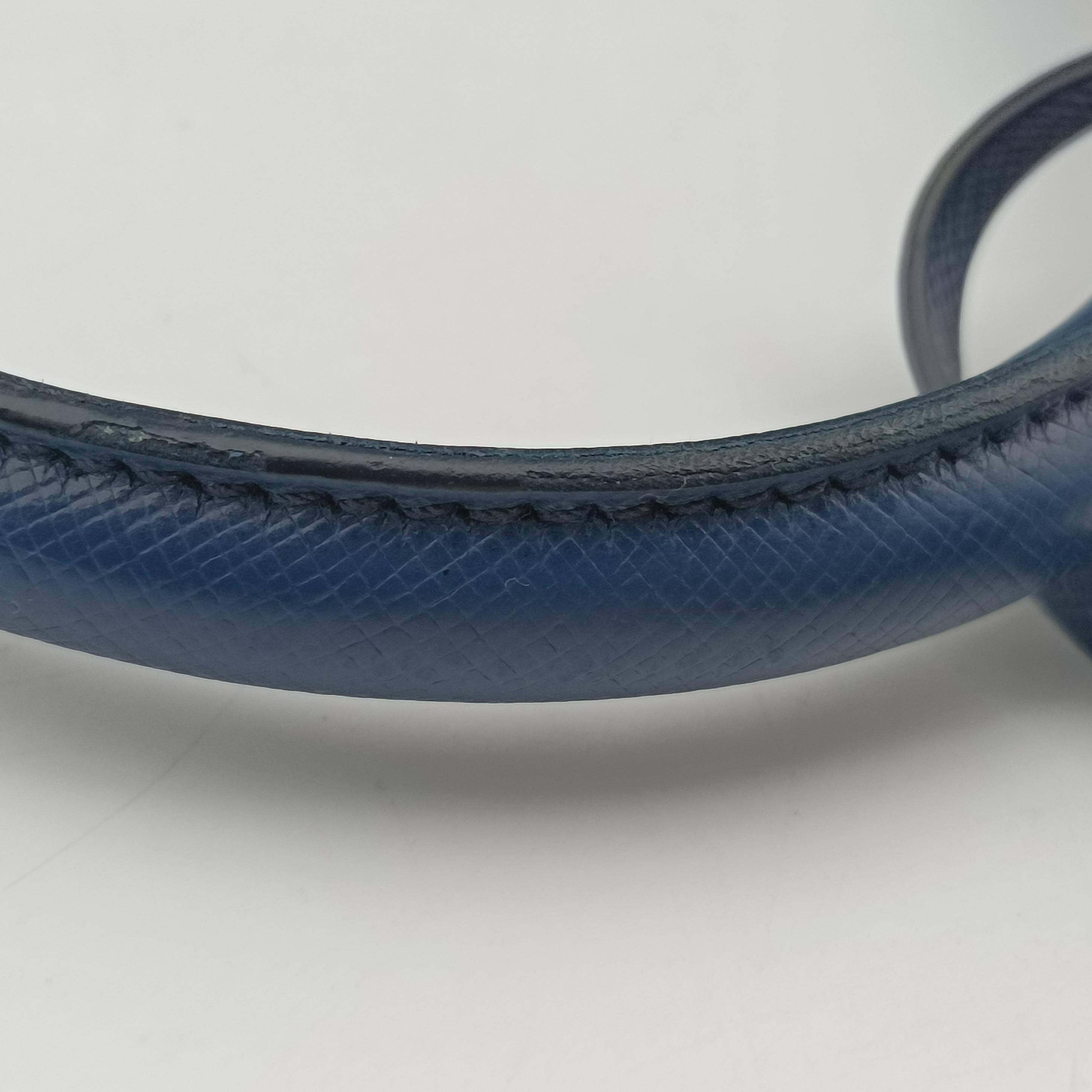 Pre-owned Prada Galleria front pocket Blue SAFFIANO Leather BN2674 shoulderbag | stylenewstar