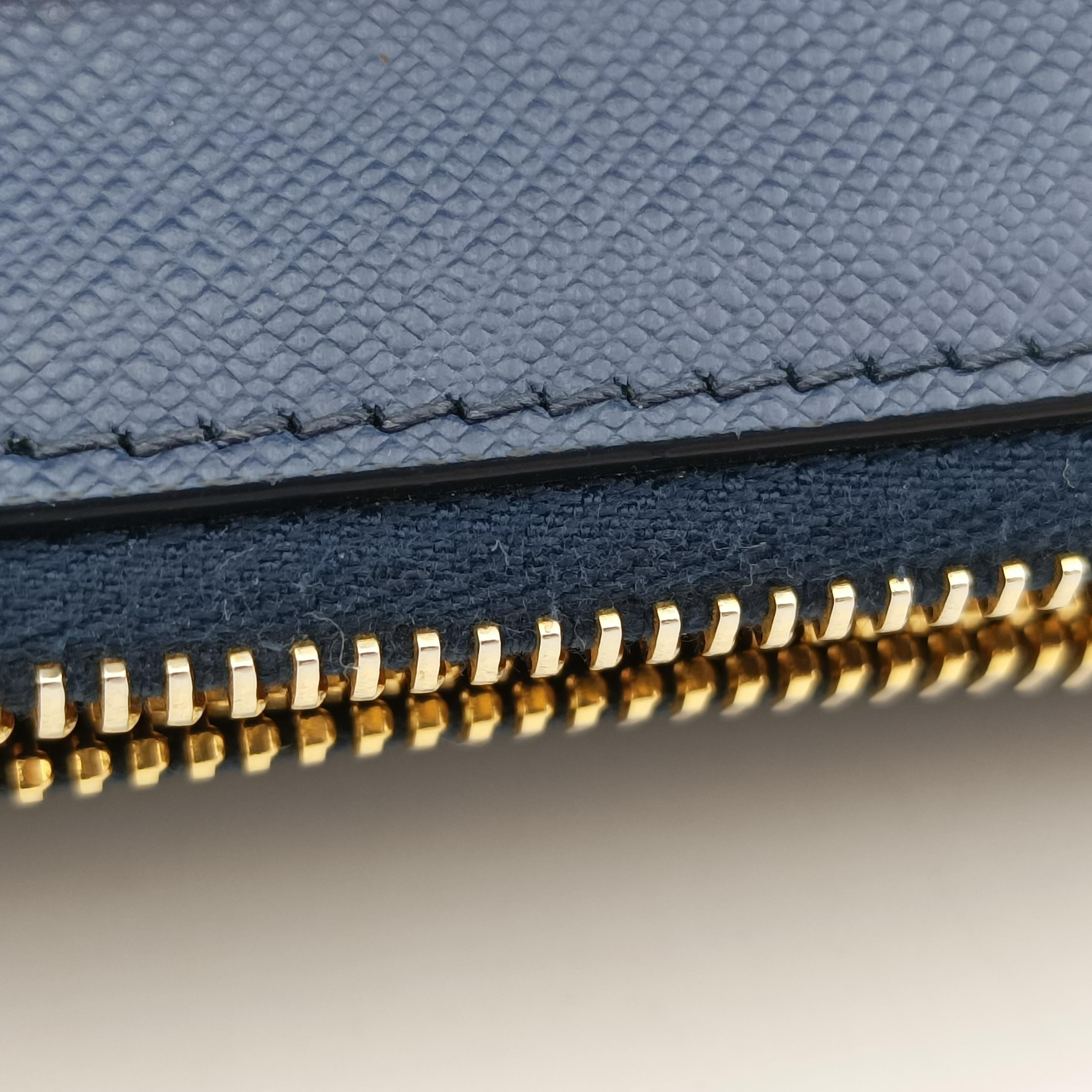 Pre-owned Prada Galleria front pocket Blue SAFFIANO Leather BN2674 shoulderbag | stylenewstar