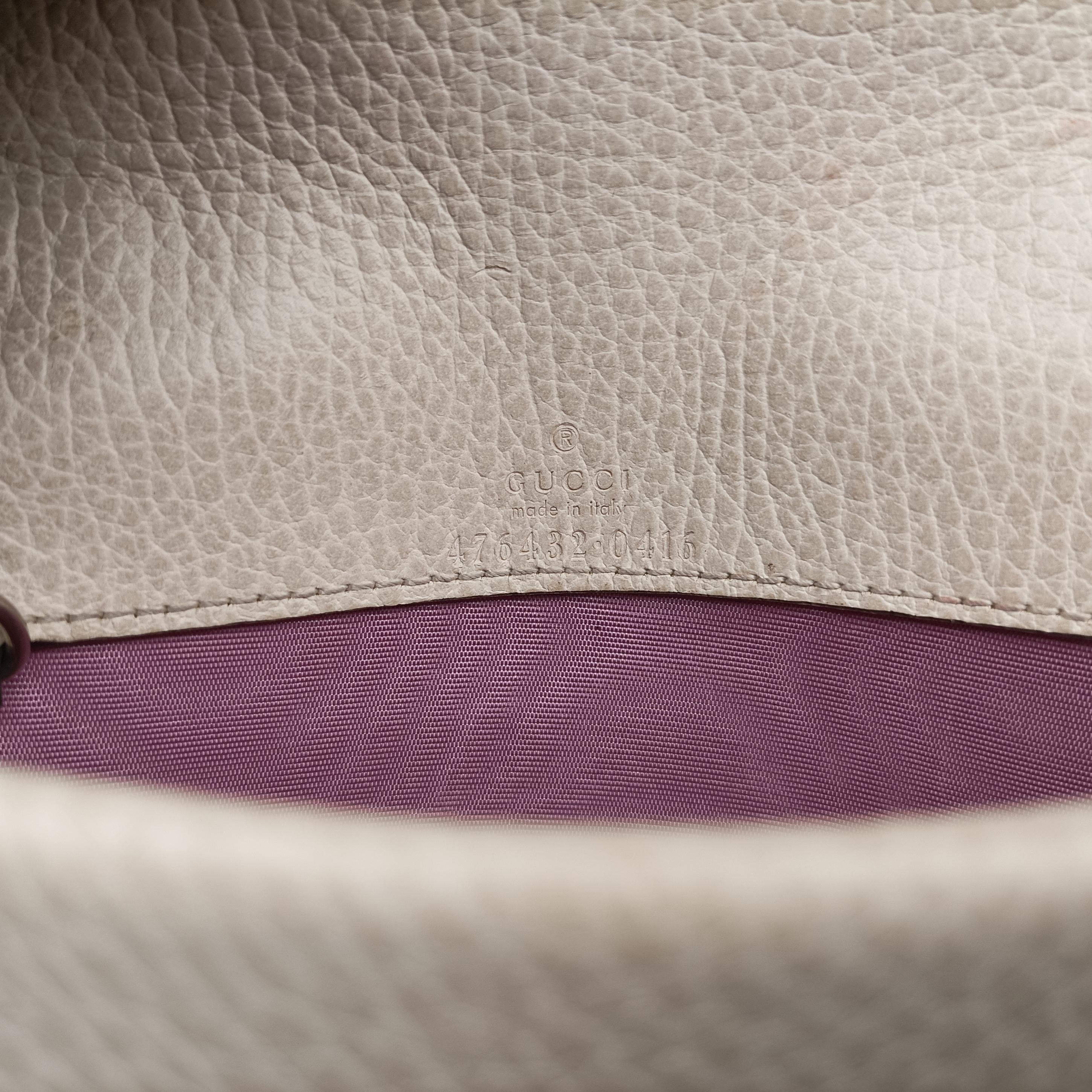 Pre-owned Gucci Dionysus White Leather 476432 shoulderbag | stylenewstar