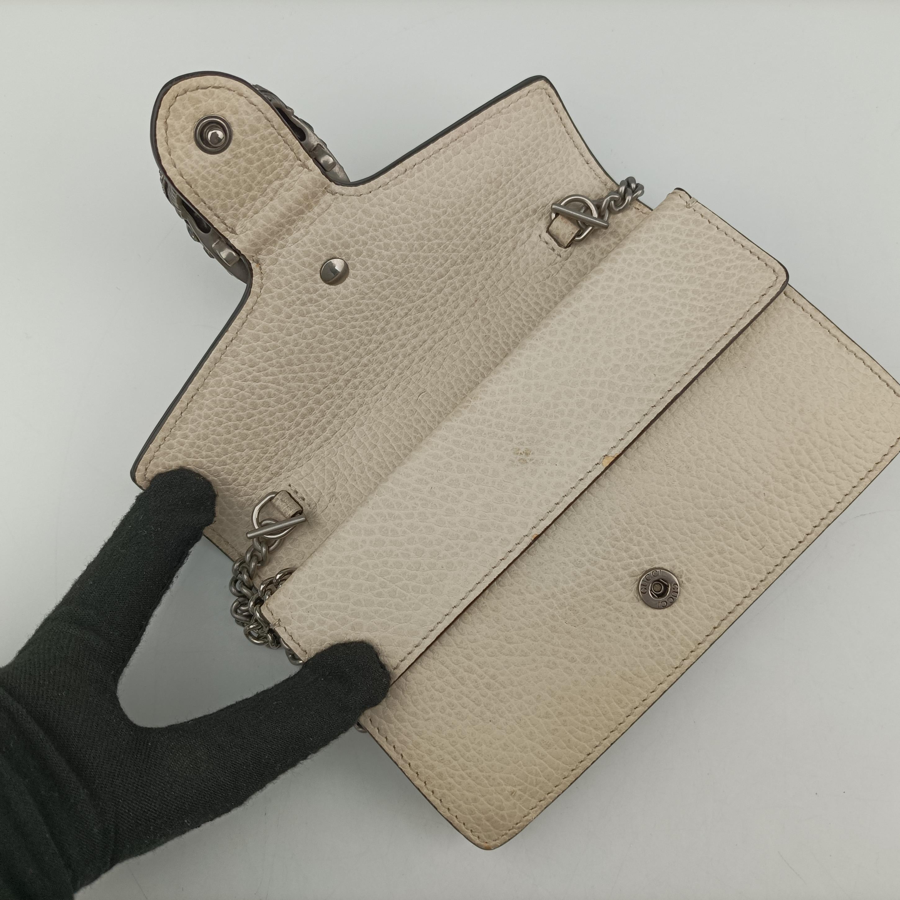 Pre-owned Gucci Dionysus White Leather 476432 shoulderbag | stylenewstar