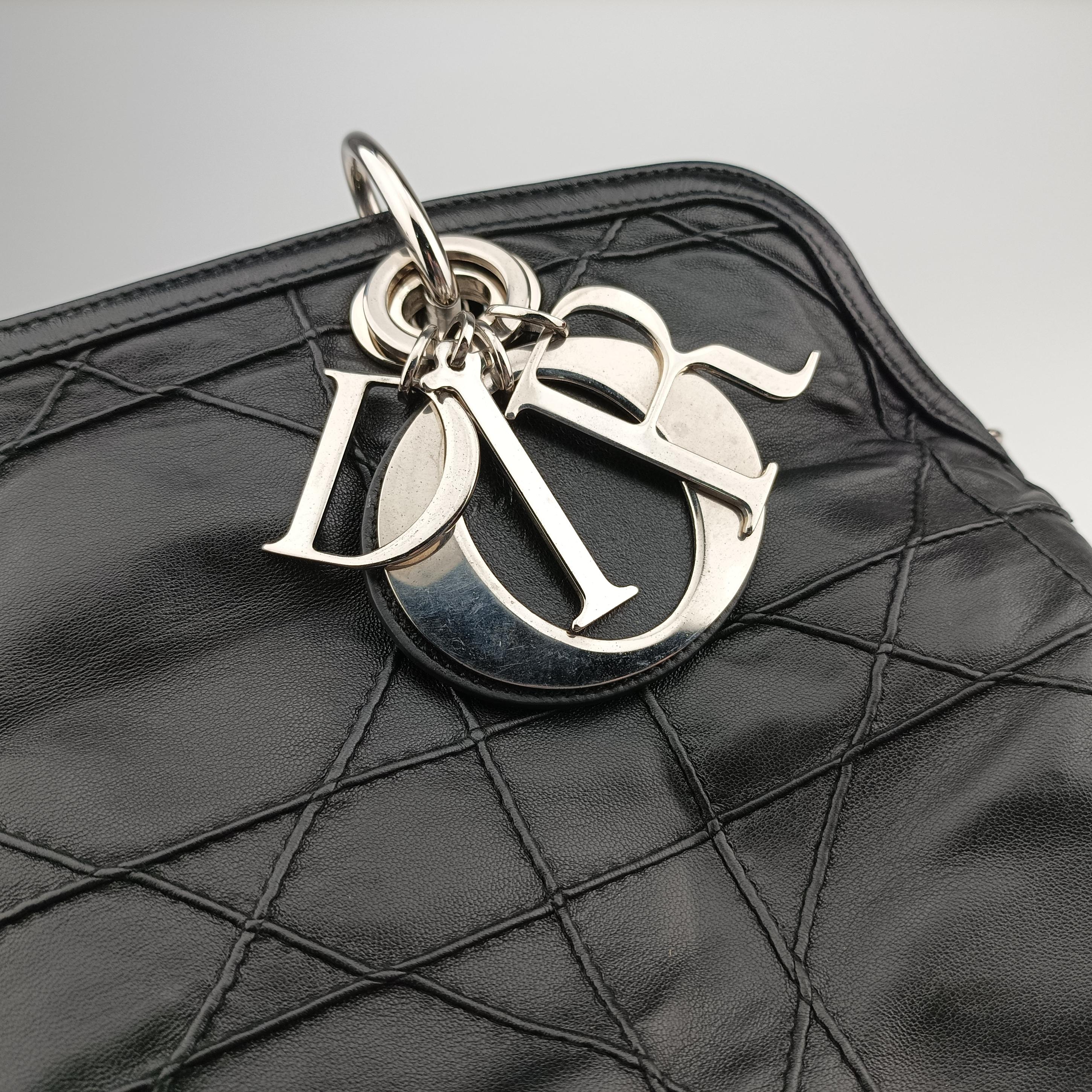 Pre-owned Christian Dior Granville Black lambskin  shoulderbag | stylenewstar