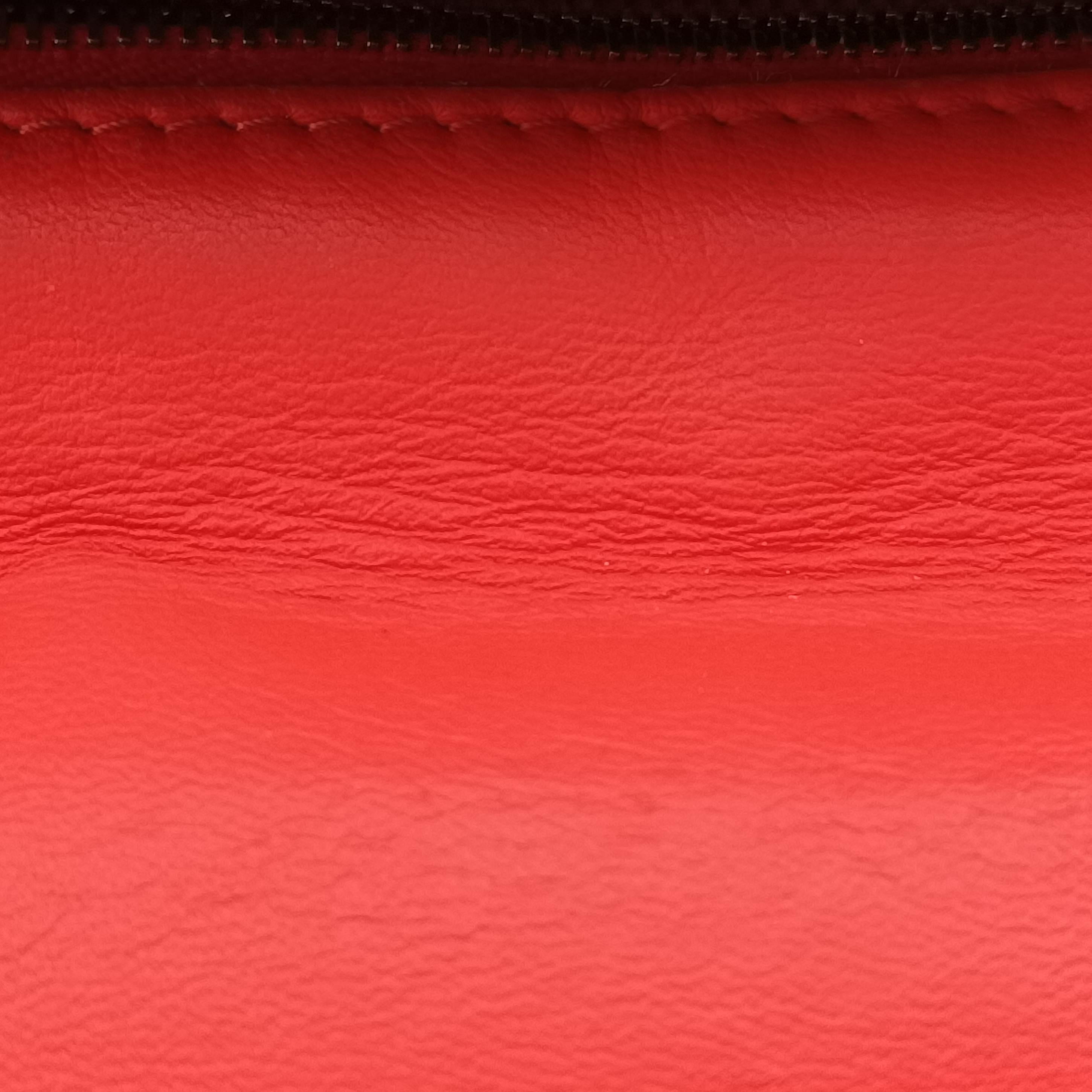 Pre-owned Fendi Be Baguette Red×Burgundy Leather 8BR677 shoulderbag | stylenewstar
