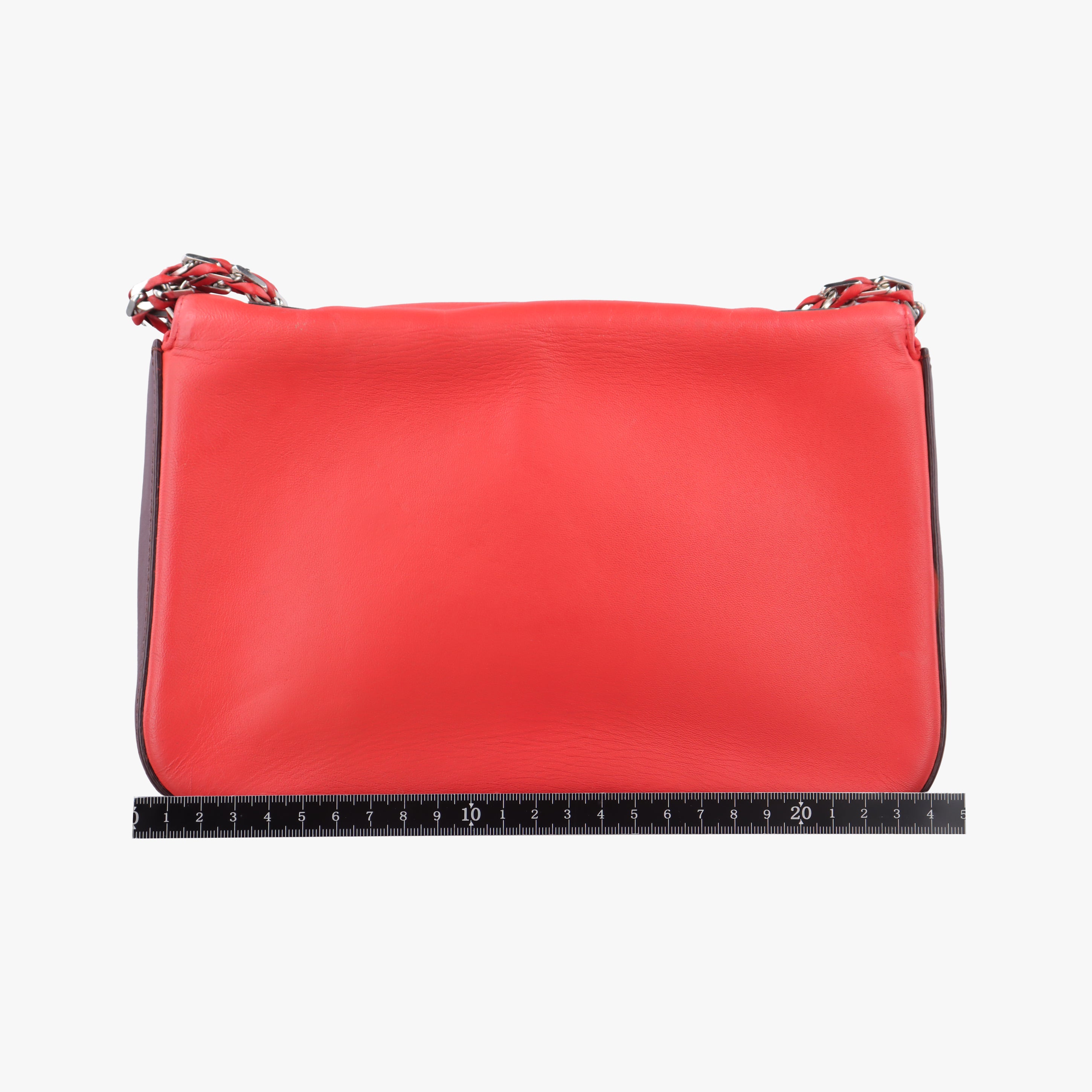 Pre-owned Fendi Be Baguette Red×Burgundy Leather 8BR677 shoulderbag | stylenewstar