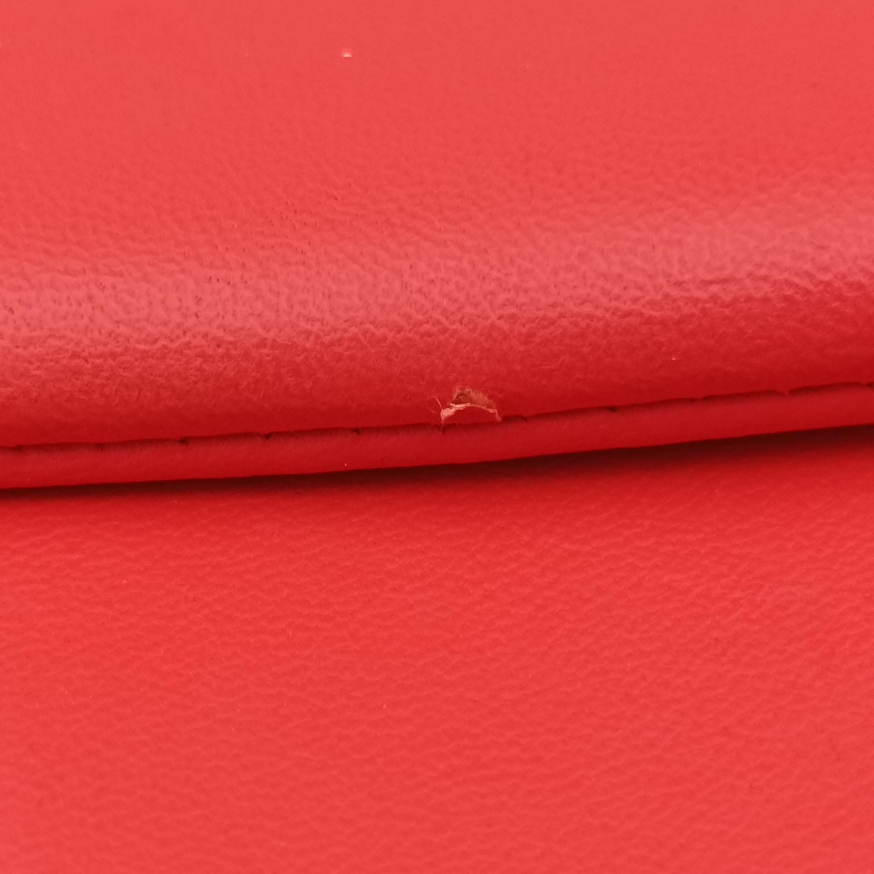 Pre-owned Fendi Be Baguette Red×Burgundy Leather 8BR677 shoulderbag | stylenewstar