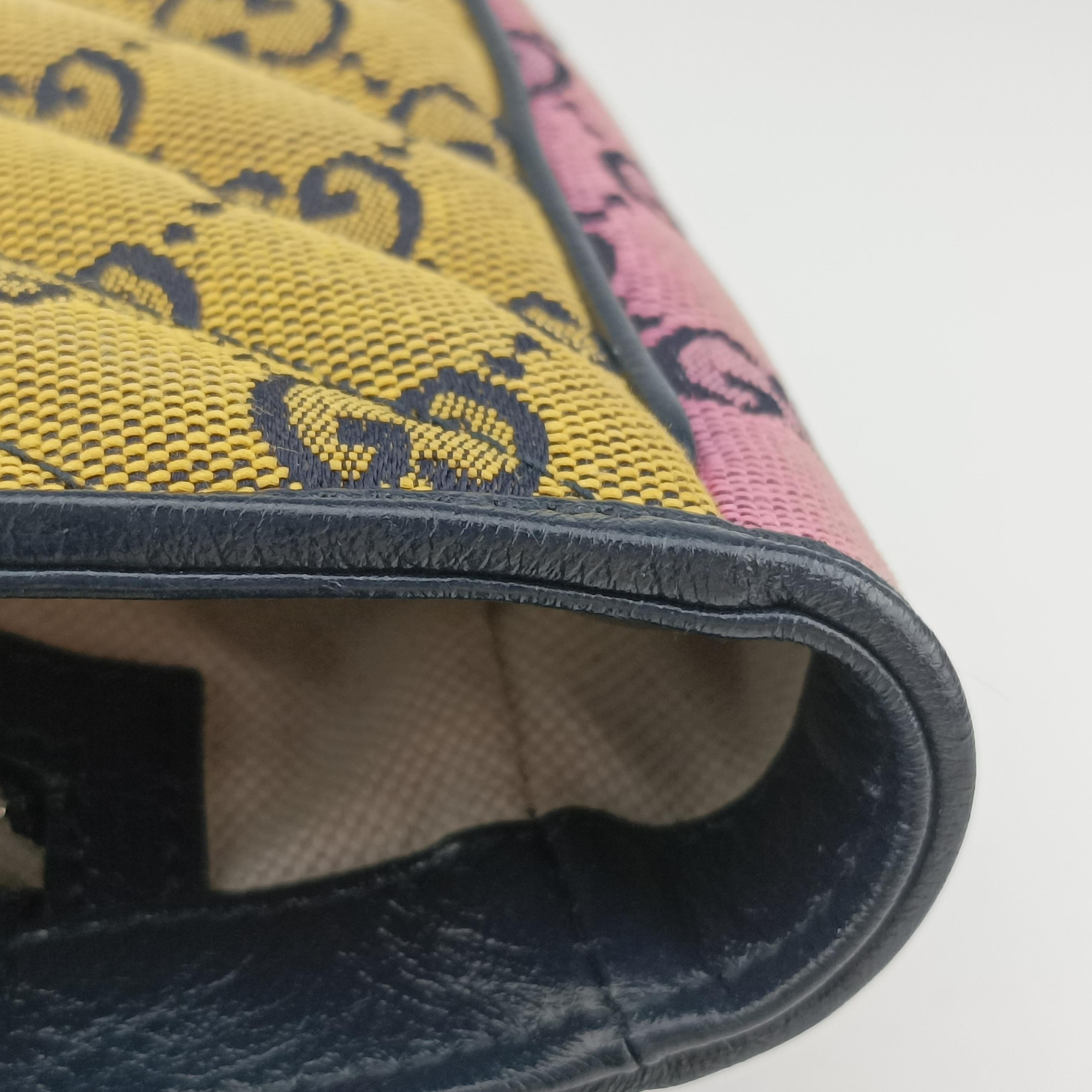 Vintage Gucci GG Marmont Black×Green×Yellow×Pink Canvas 443497 shoulderbag | stylenewstar