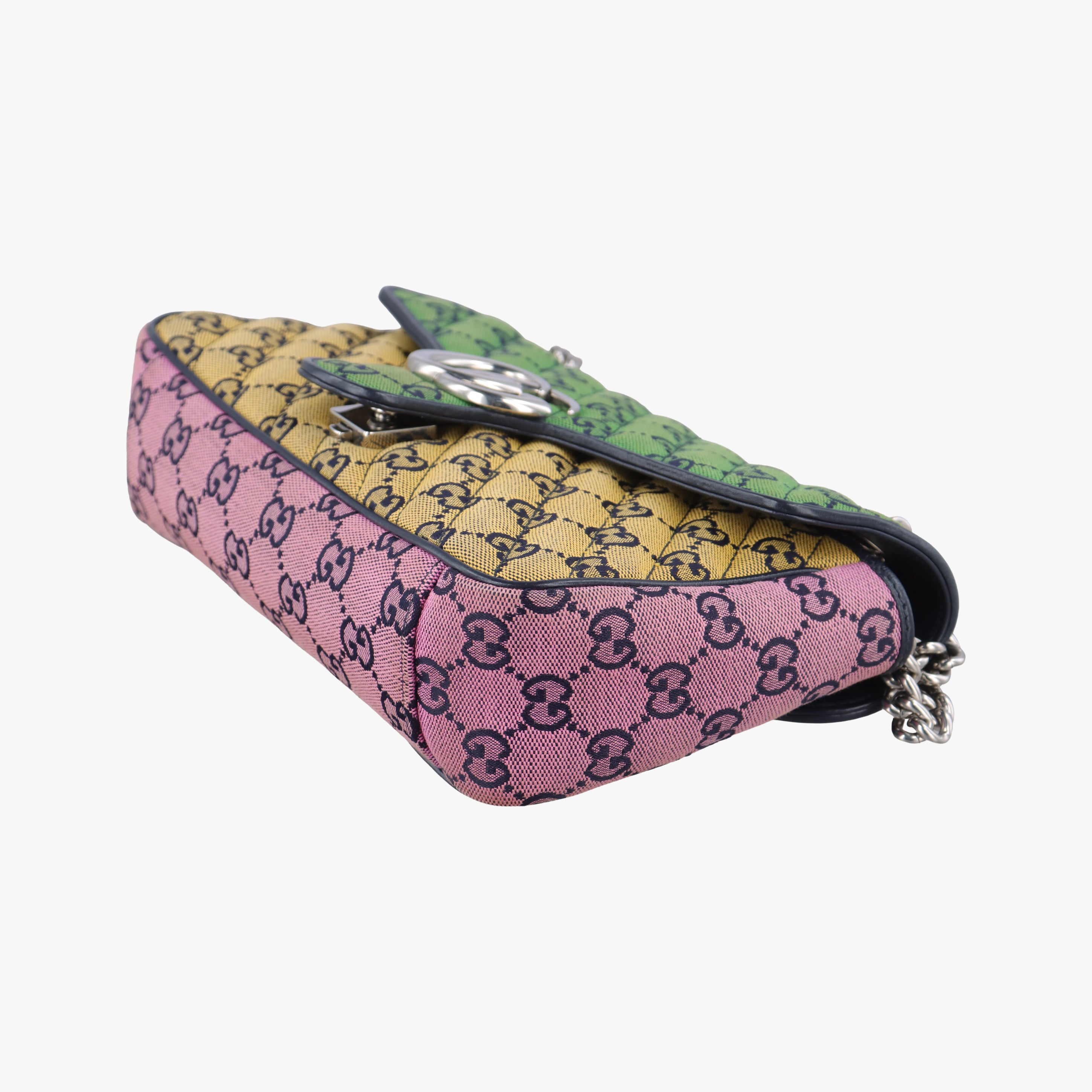 Vintage Gucci GG Marmont Black×Green×Yellow×Pink Canvas 443497 shoulderbag | stylenewstar