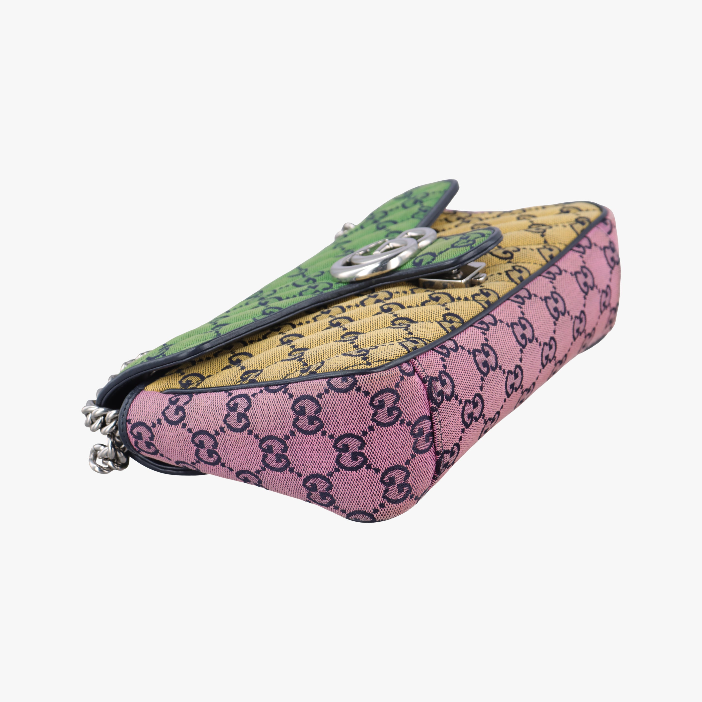 Vintage Gucci GG Marmont Black×Green×Yellow×Pink Canvas 443497 shoulderbag | stylenewstar