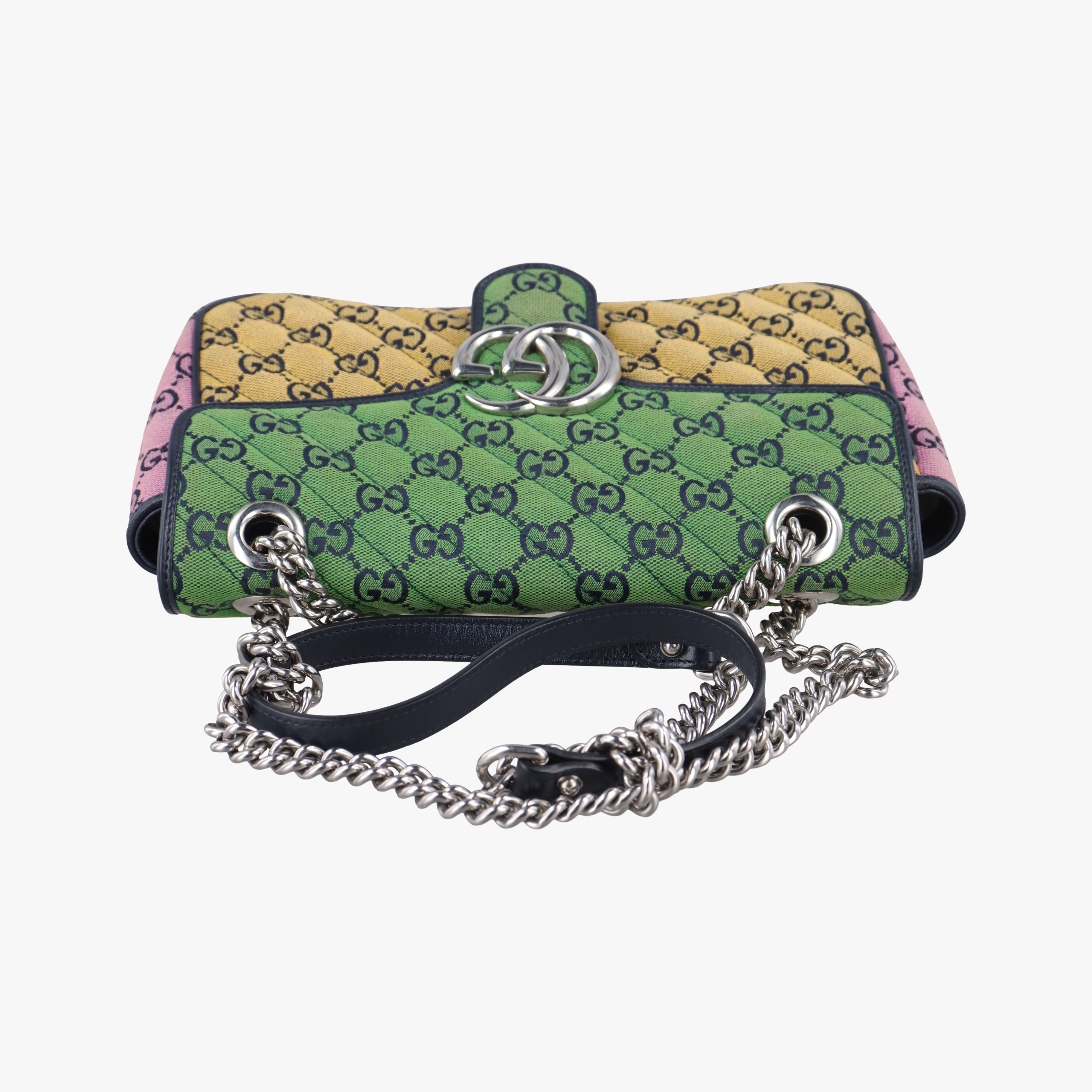 Vintage Gucci GG Marmont Black×Green×Yellow×Pink Canvas 443497 shoulderbag | stylenewstar