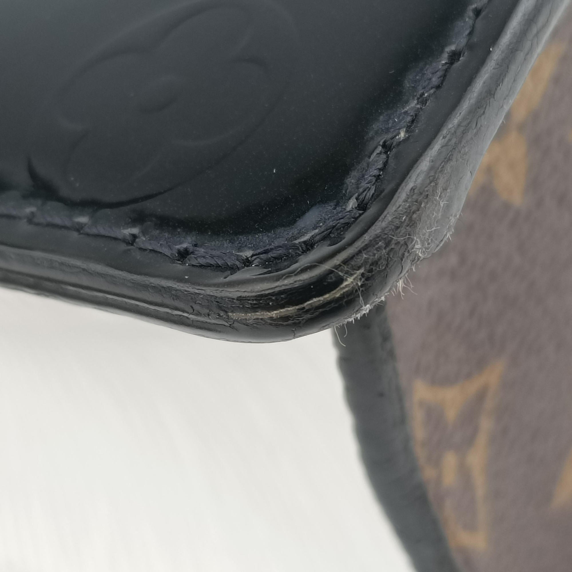 Pre-owned Louis Vuitton Spring Street PM BLACK Vernis×Leather×Monogram Canvas M90375 shoulderbag | stylenewstar