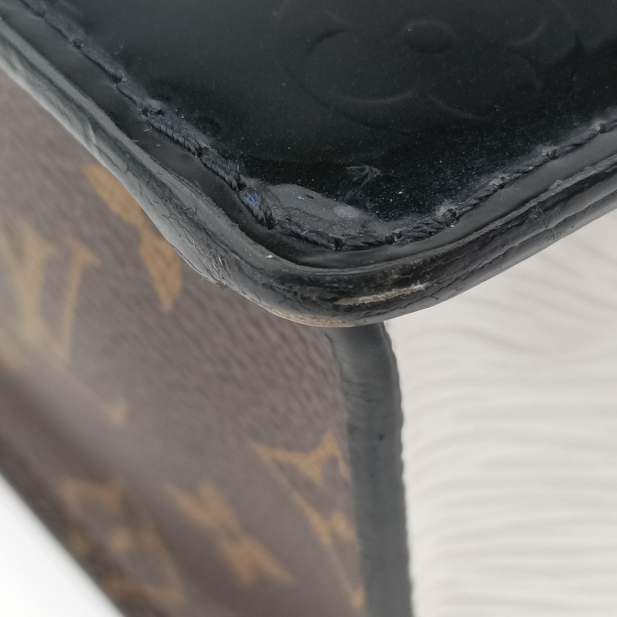 Pre-owned Louis Vuitton Spring Street PM BLACK Vernis×Leather×Monogram Canvas M90375 shoulderbag | stylenewstar