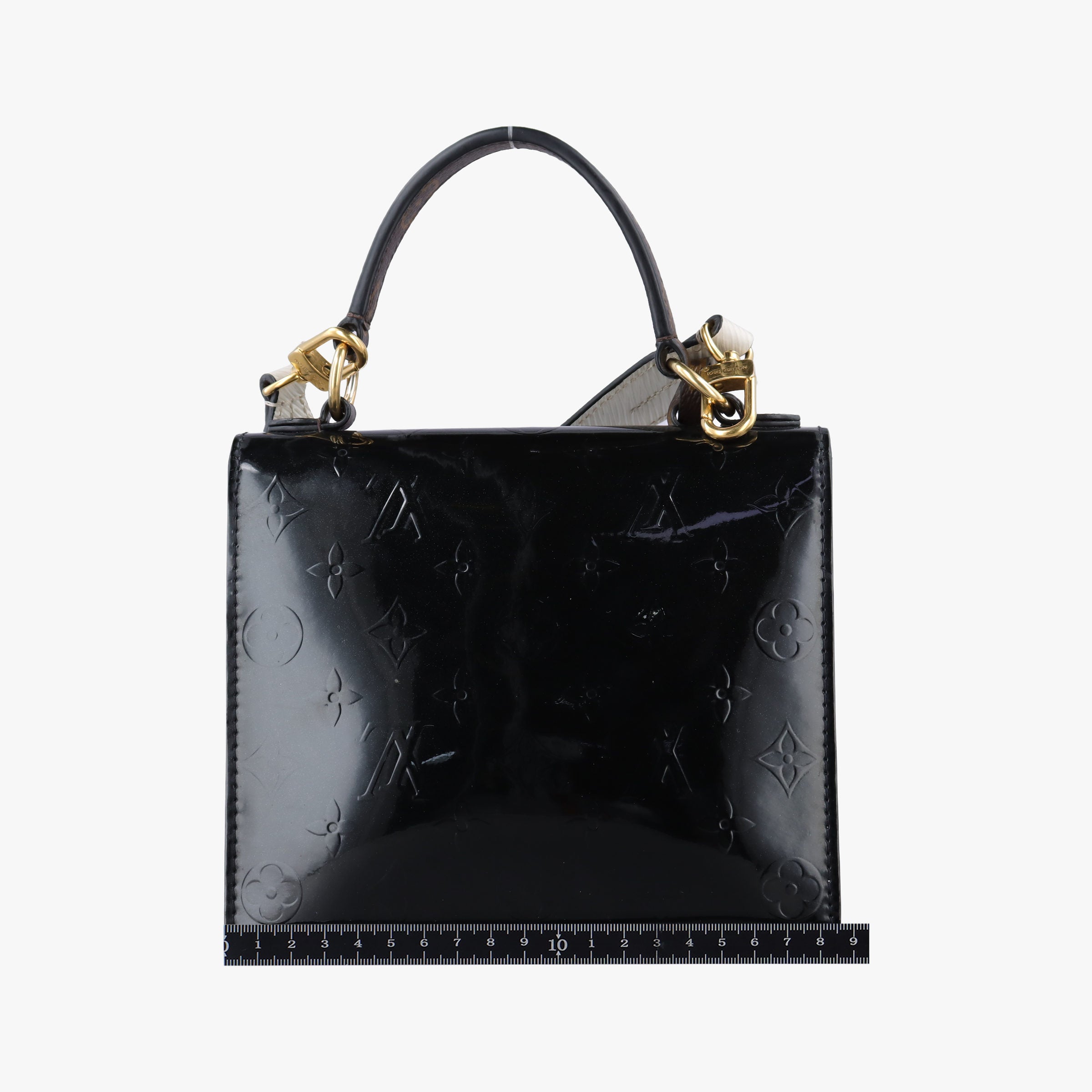 Pre-owned Louis Vuitton Spring Street PM BLACK Vernis×Leather×Monogram Canvas M90375 shoulderbag | stylenewstar