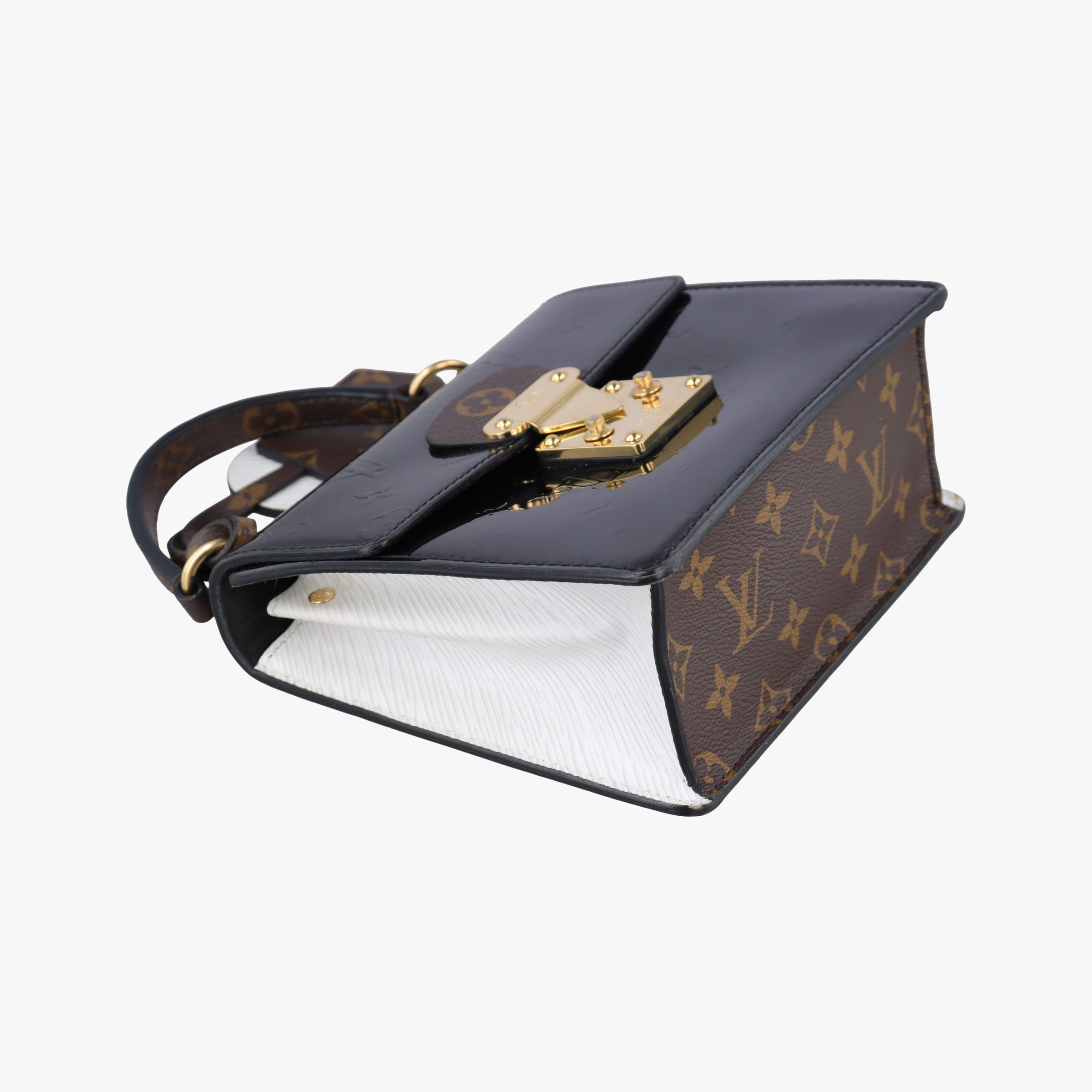 Pre-owned Louis Vuitton Spring Street PM BLACK Vernis×Leather×Monogram Canvas M90375 shoulderbag | stylenewstar
