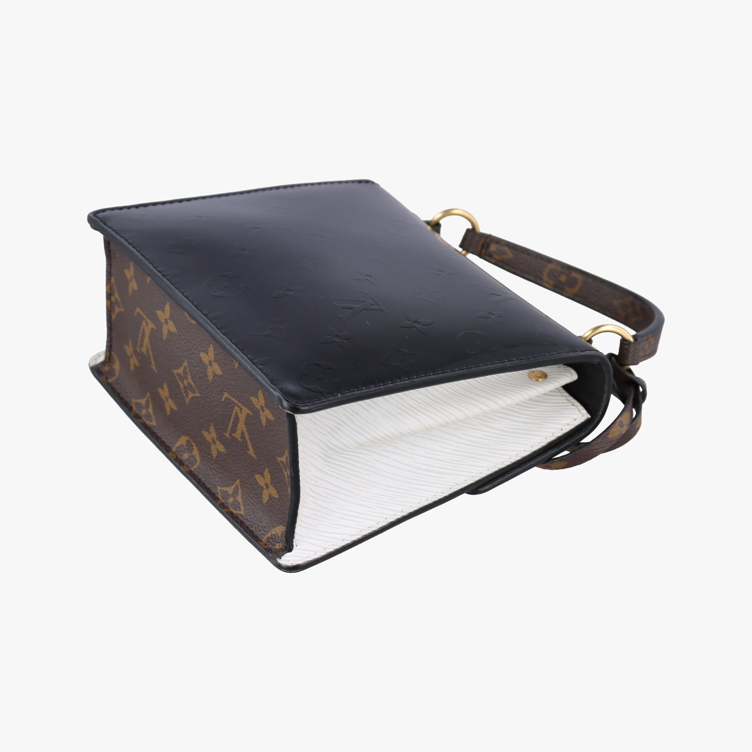 Pre-owned Louis Vuitton Spring Street PM BLACK Vernis×Leather×Monogram Canvas M90375 shoulderbag | stylenewstar
