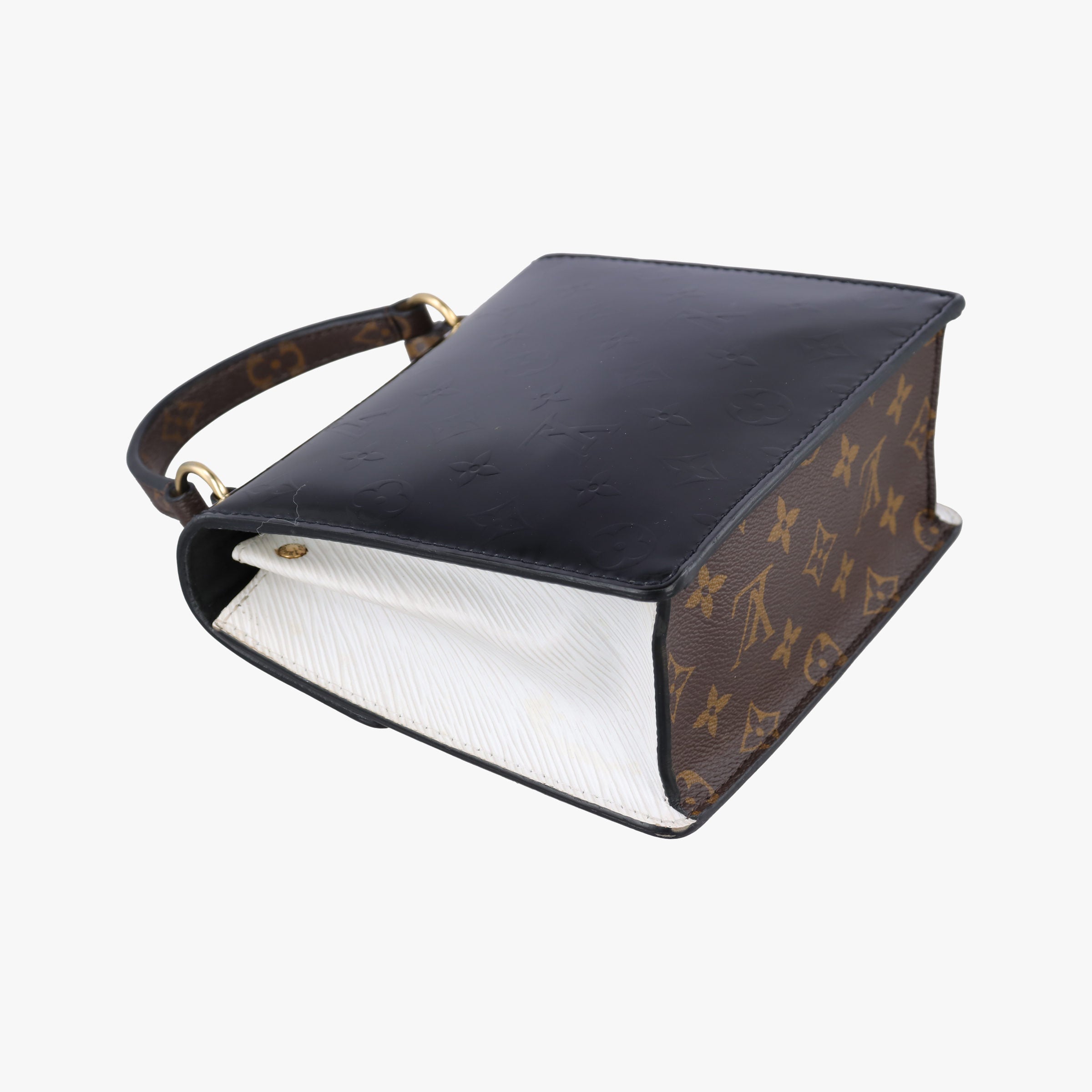 Pre-owned Louis Vuitton Spring Street PM BLACK Vernis×Leather×Monogram Canvas M90375 shoulderbag | stylenewstar