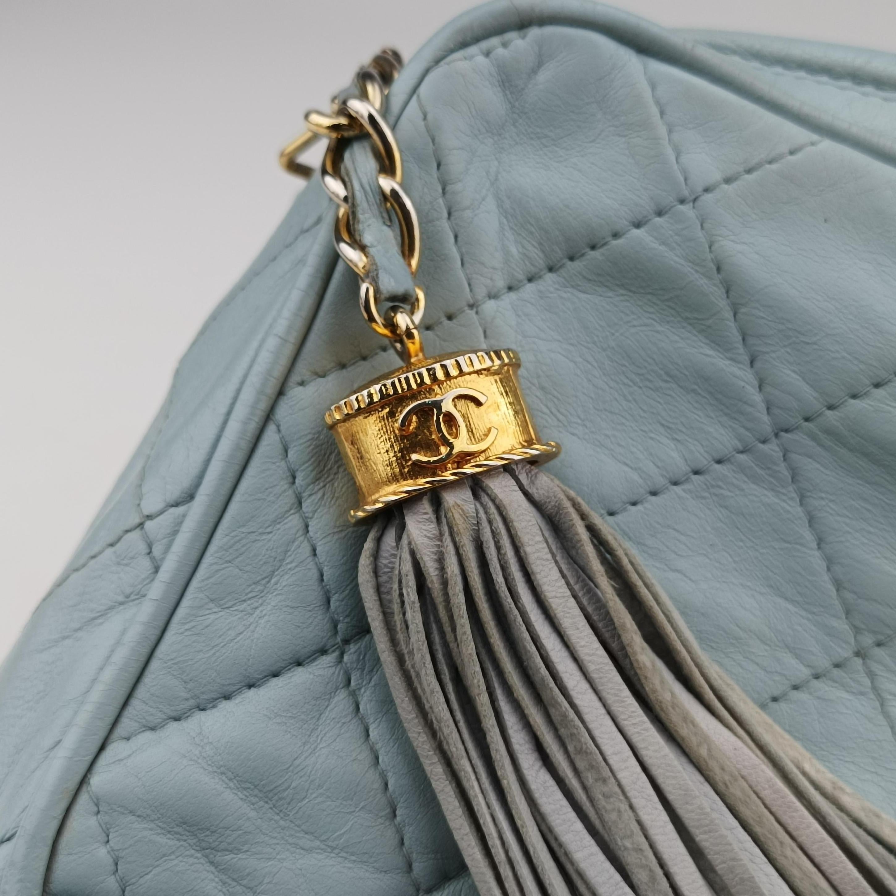 Vintage Chanel Camera Case Blue lambskin  shoulderbag | stylenewstar