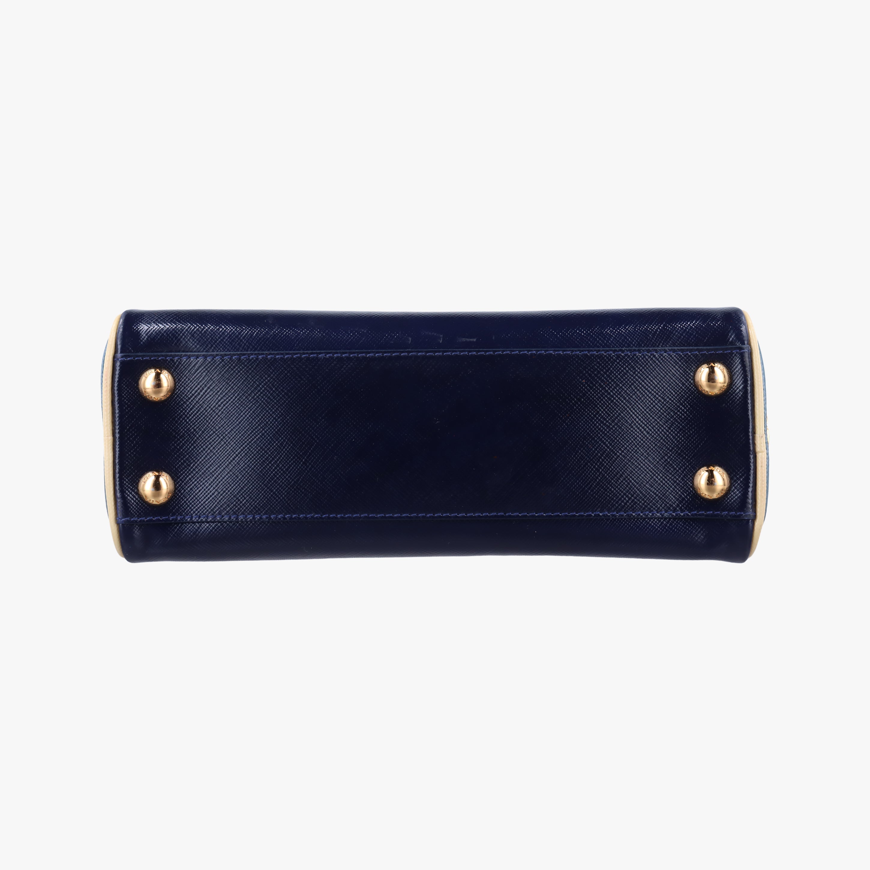 Pre-owned Prada Pyramid Navy×Green Patent  handbag | stylenewstar