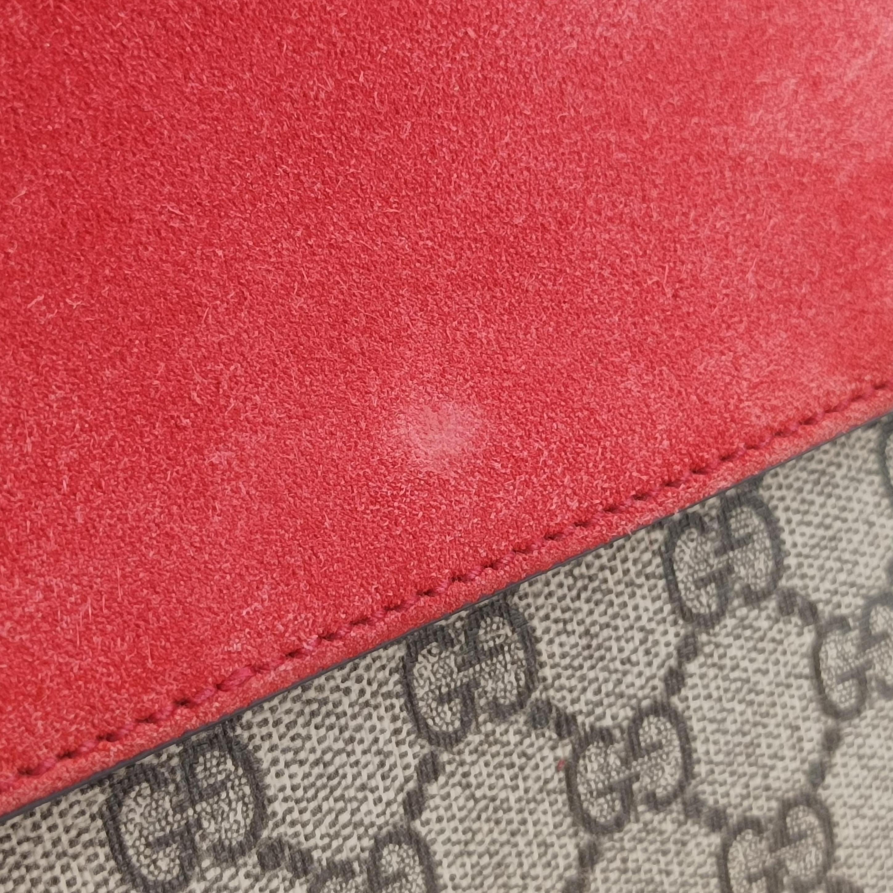 Pre-owned Gucci Dionysus beige×red PVC coated canvas × suede 421970 shoulderbag | stylenewstar