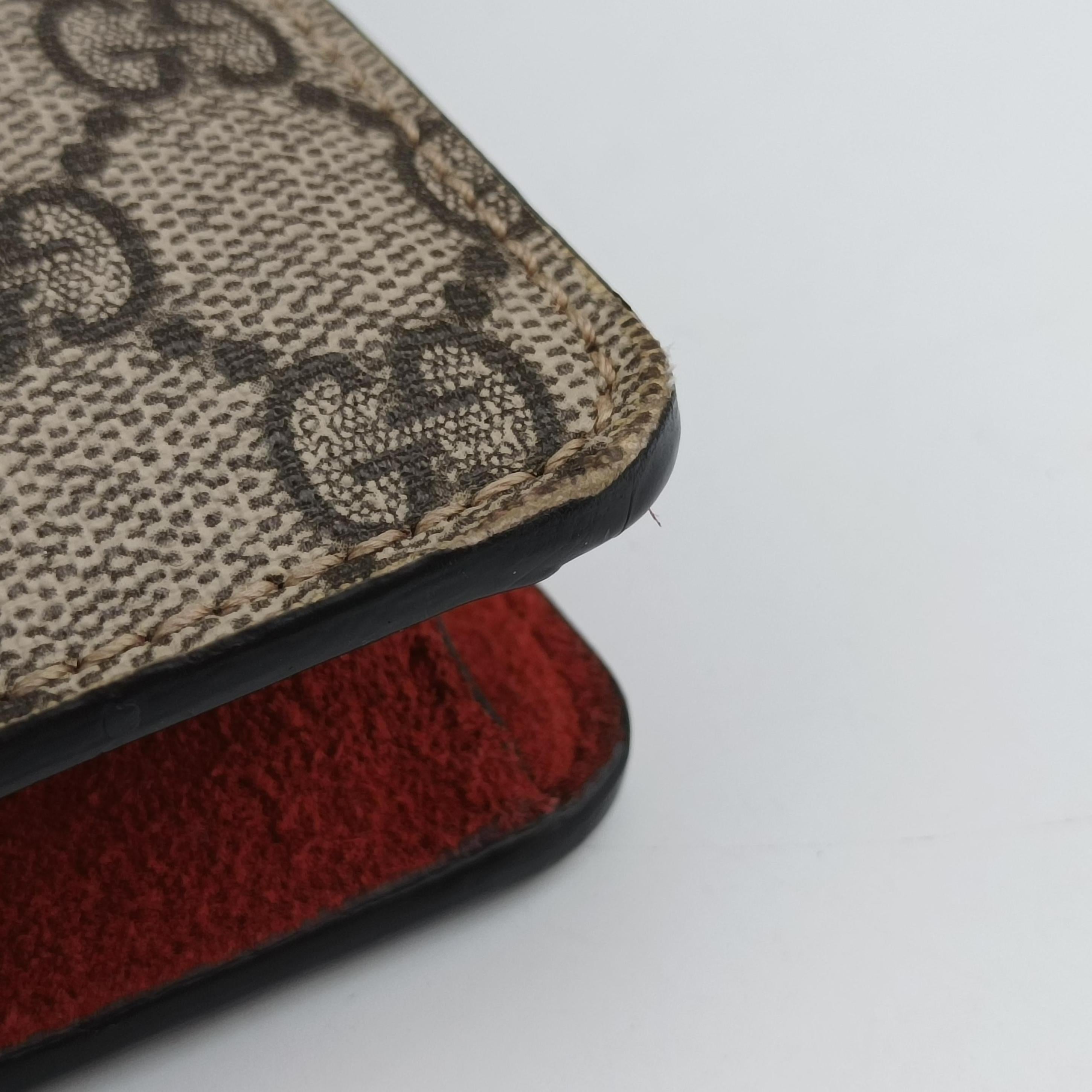 Pre-owned Gucci Dionysus beige×red PVC coated canvas × suede 421970 shoulderbag | stylenewstar