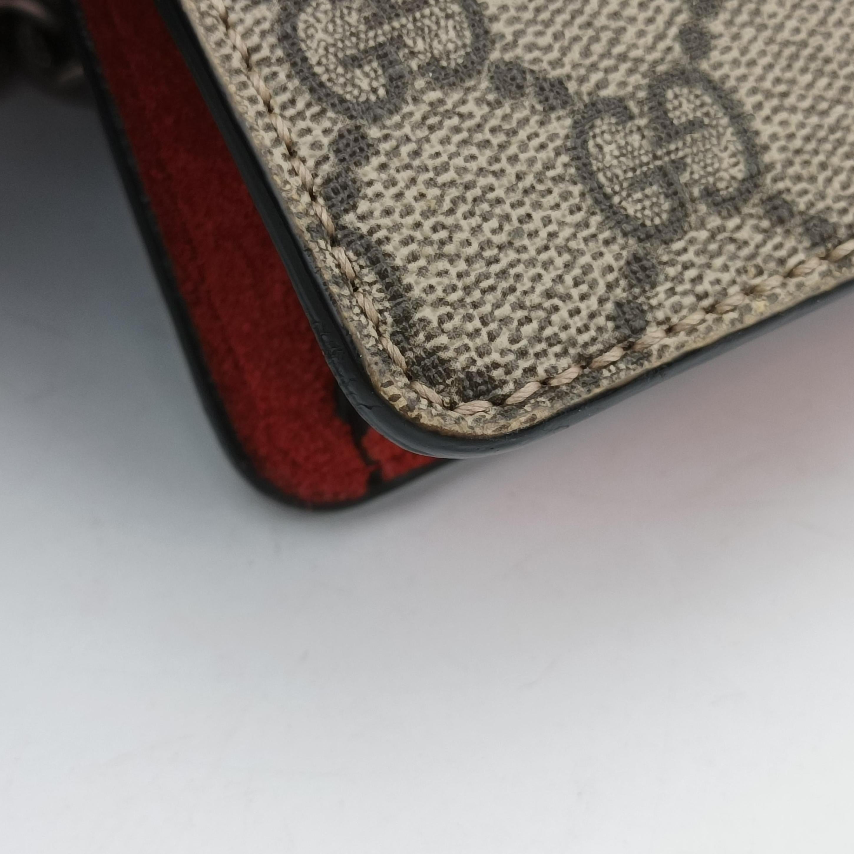 Pre-owned Gucci Dionysus beige×red PVC coated canvas × suede 421970 shoulderbag | stylenewstar