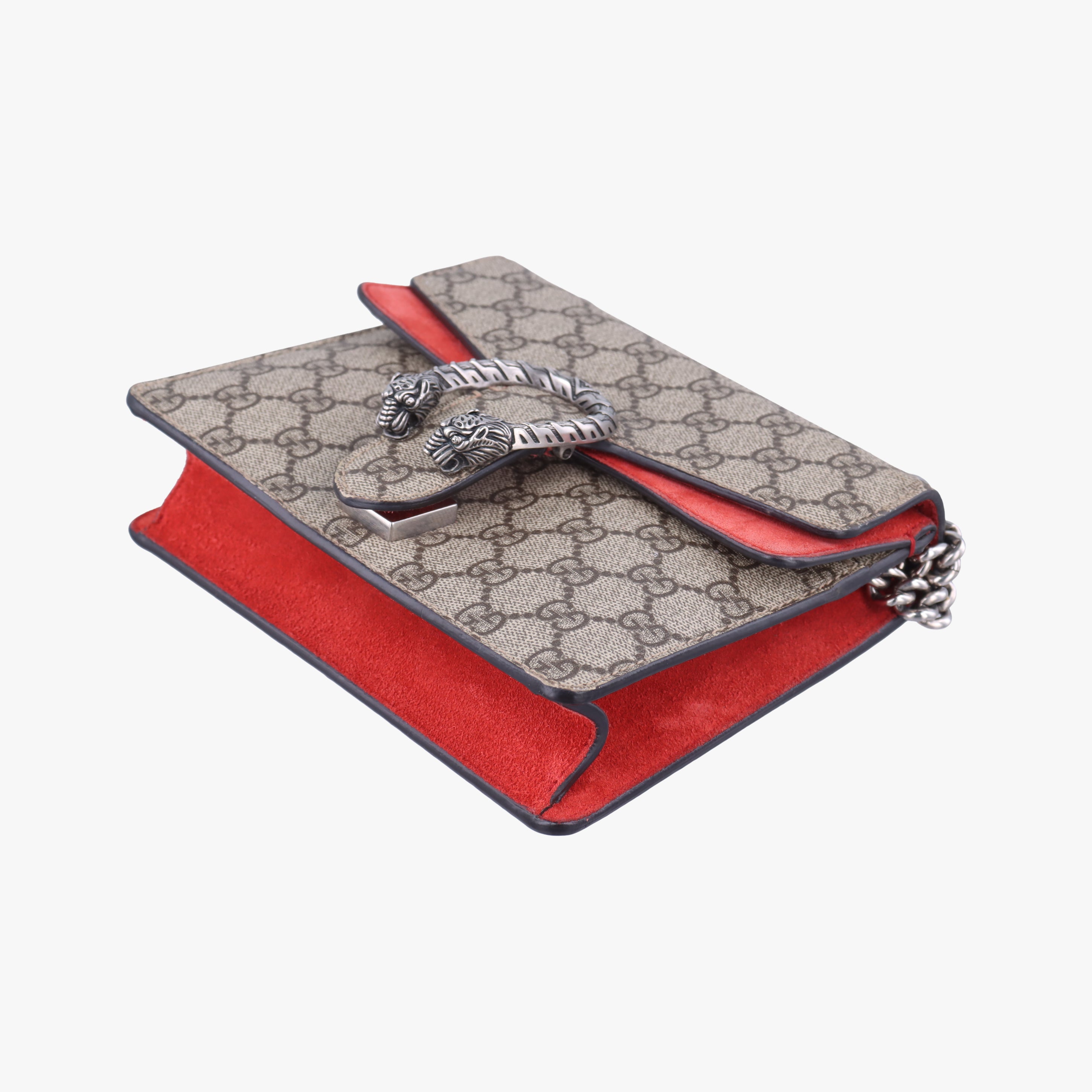 Pre-owned Gucci Dionysus beige×red PVC coated canvas × suede 421970 shoulderbag | stylenewstar