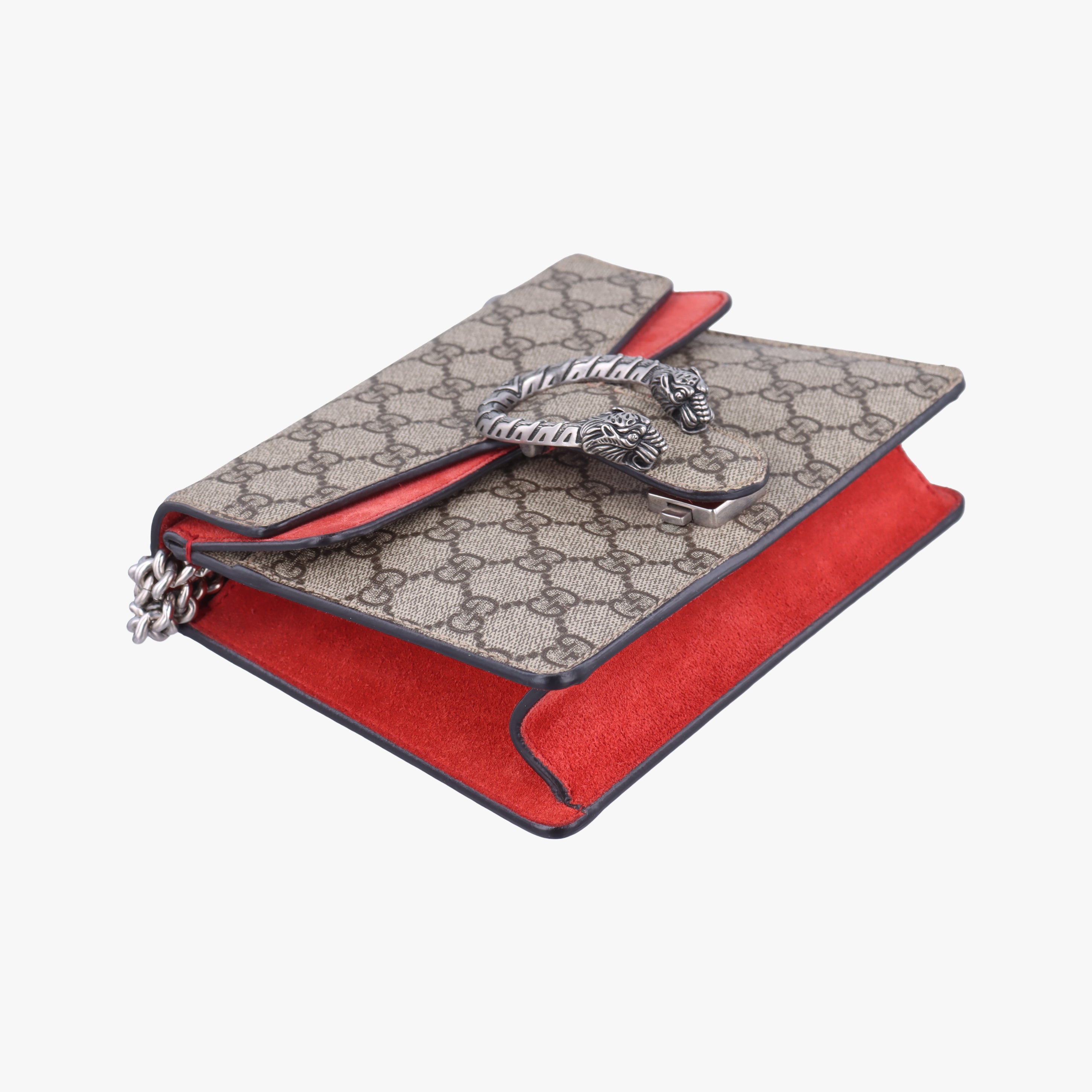 Pre-owned Gucci Dionysus beige×red PVC coated canvas × suede 421970 shoulderbag | stylenewstar
