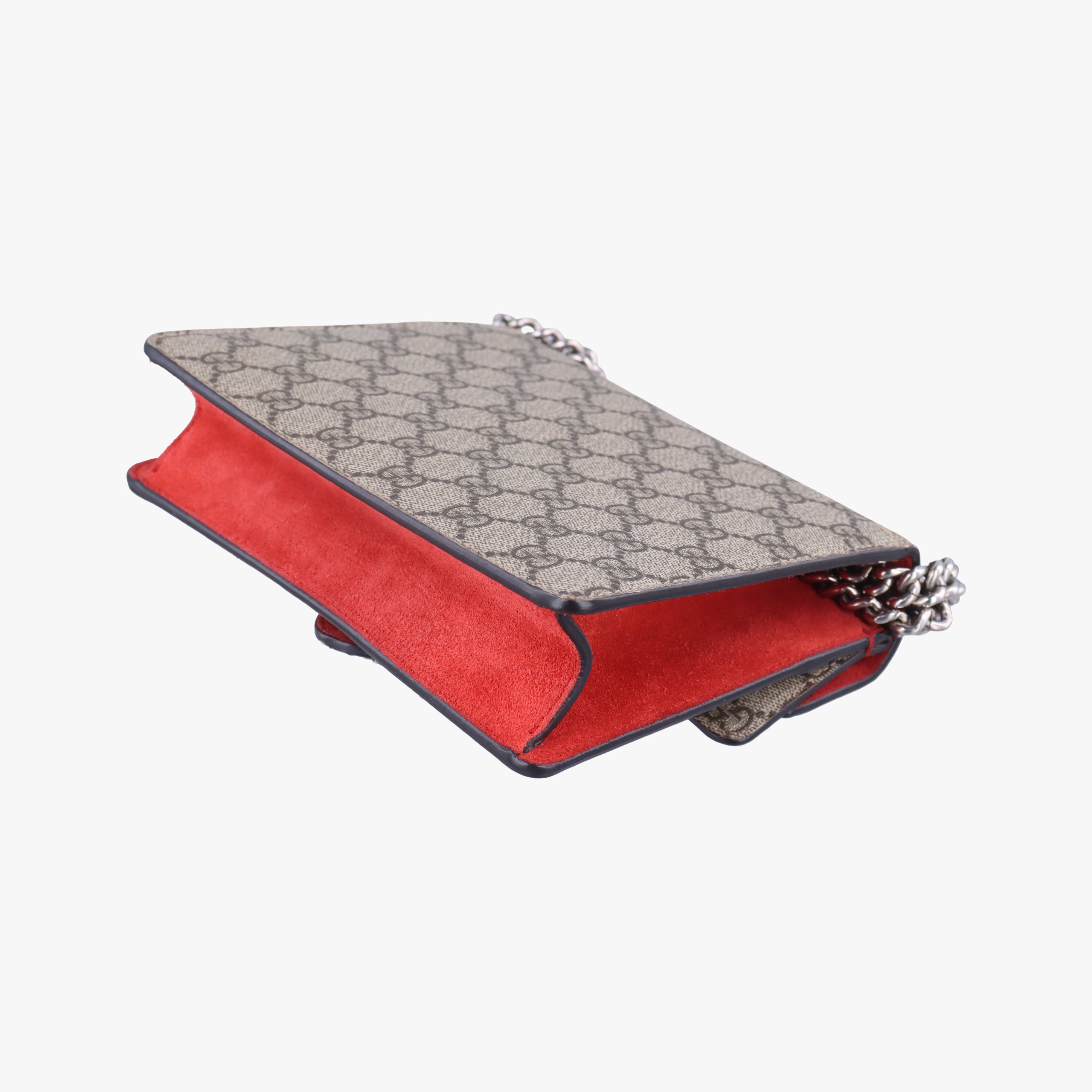 Pre-owned Gucci Dionysus beige×red PVC coated canvas × suede 421970 shoulderbag | stylenewstar