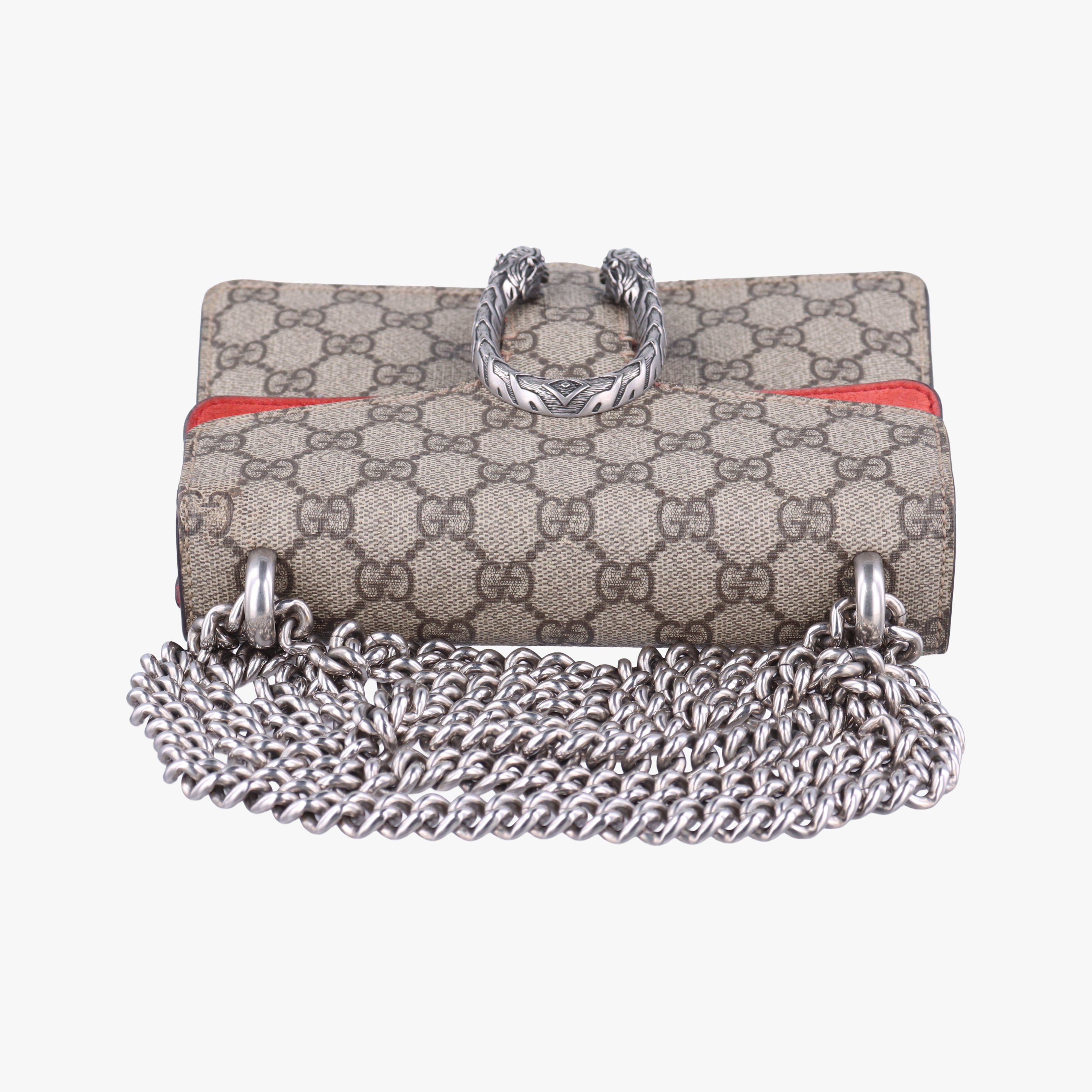 Pre-owned Gucci Dionysus beige×red PVC coated canvas × suede 421970 shoulderbag | stylenewstar
