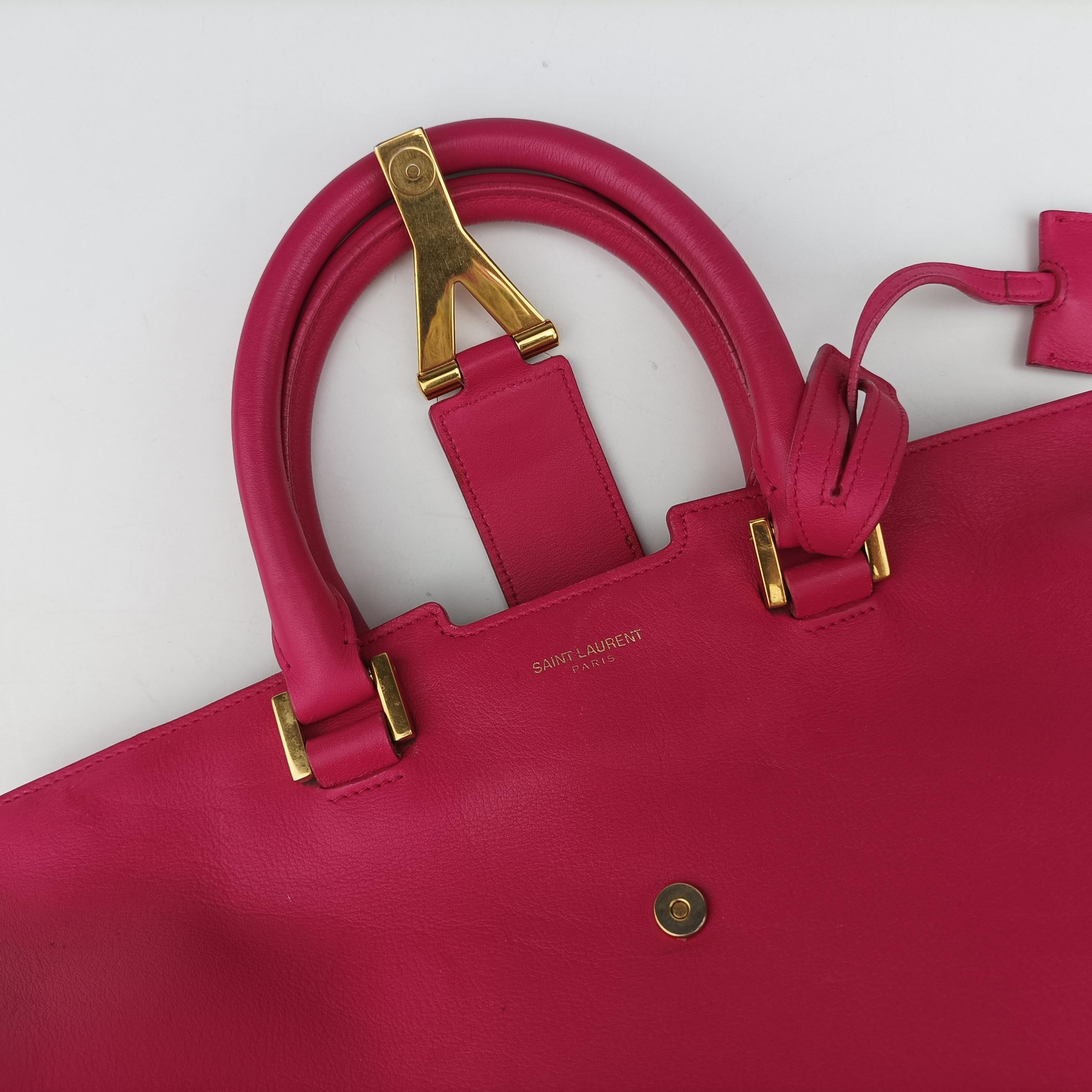 Pre-owned Yves Saint Laurent Y Ligne Petit Cabas Rose Leather 311210 shoulderbag | stylenewstar