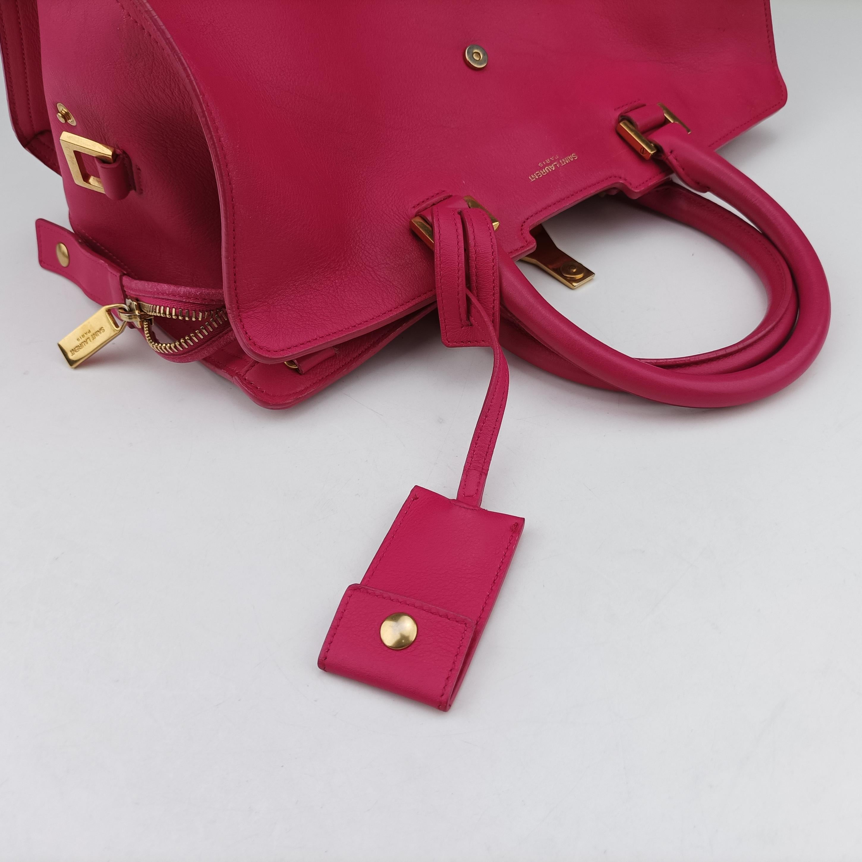 Pre-owned Yves Saint Laurent Y Ligne Petit Cabas Rose Leather 311210 shoulderbag | stylenewstar