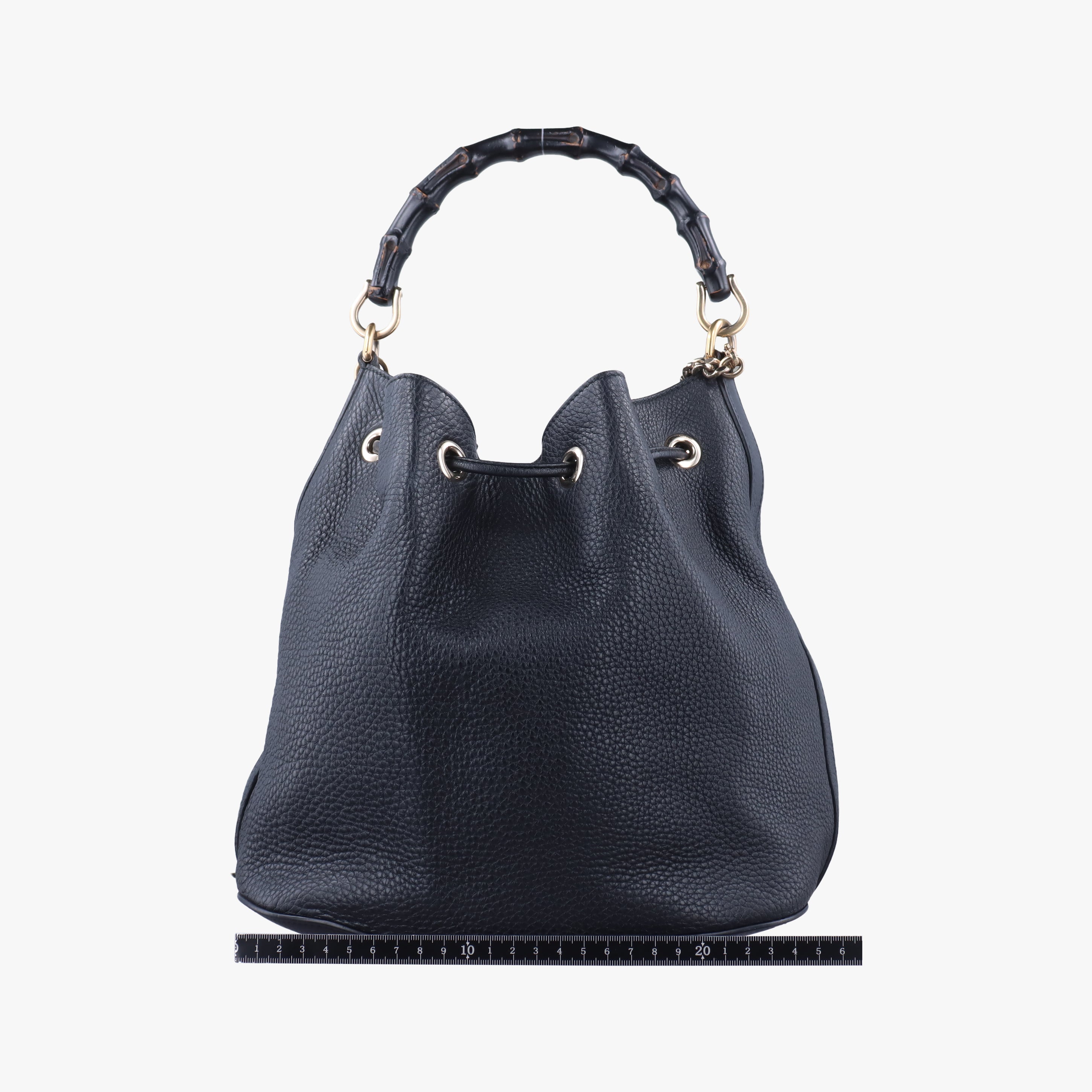 Secondhand Gucci Bamboo Fringe Tassel Bucket Black Leather 387613 shoulderbag | stylenewstar